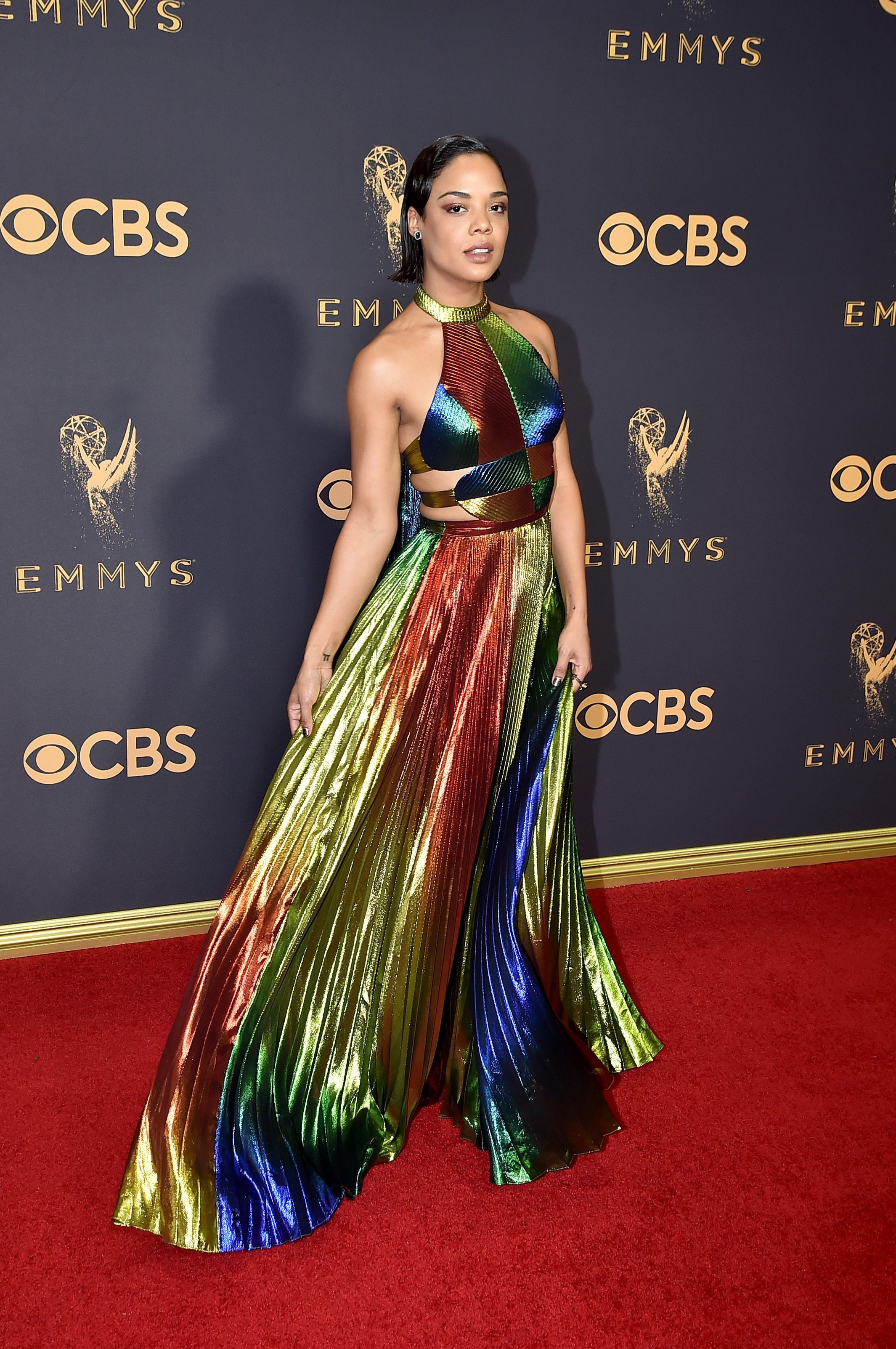 Actor Tessa Thompson attends the 69th Annual Primetime Emmy Awards at Microsoft Theater on September 17, 2017 in Los Angeles, California.