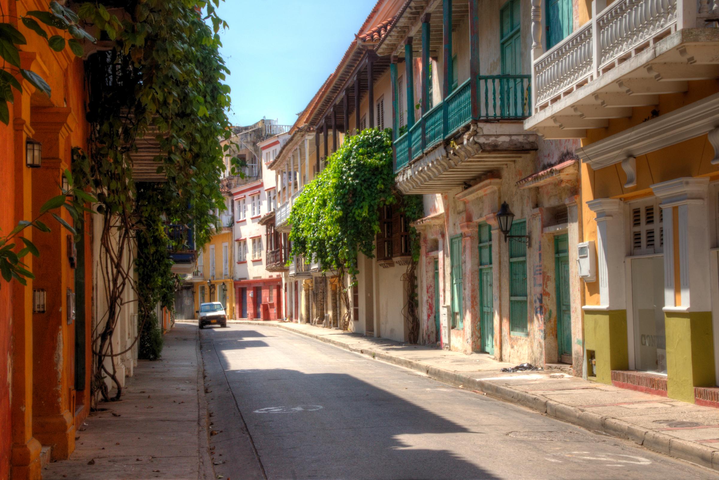 Cartagena old colonial style street