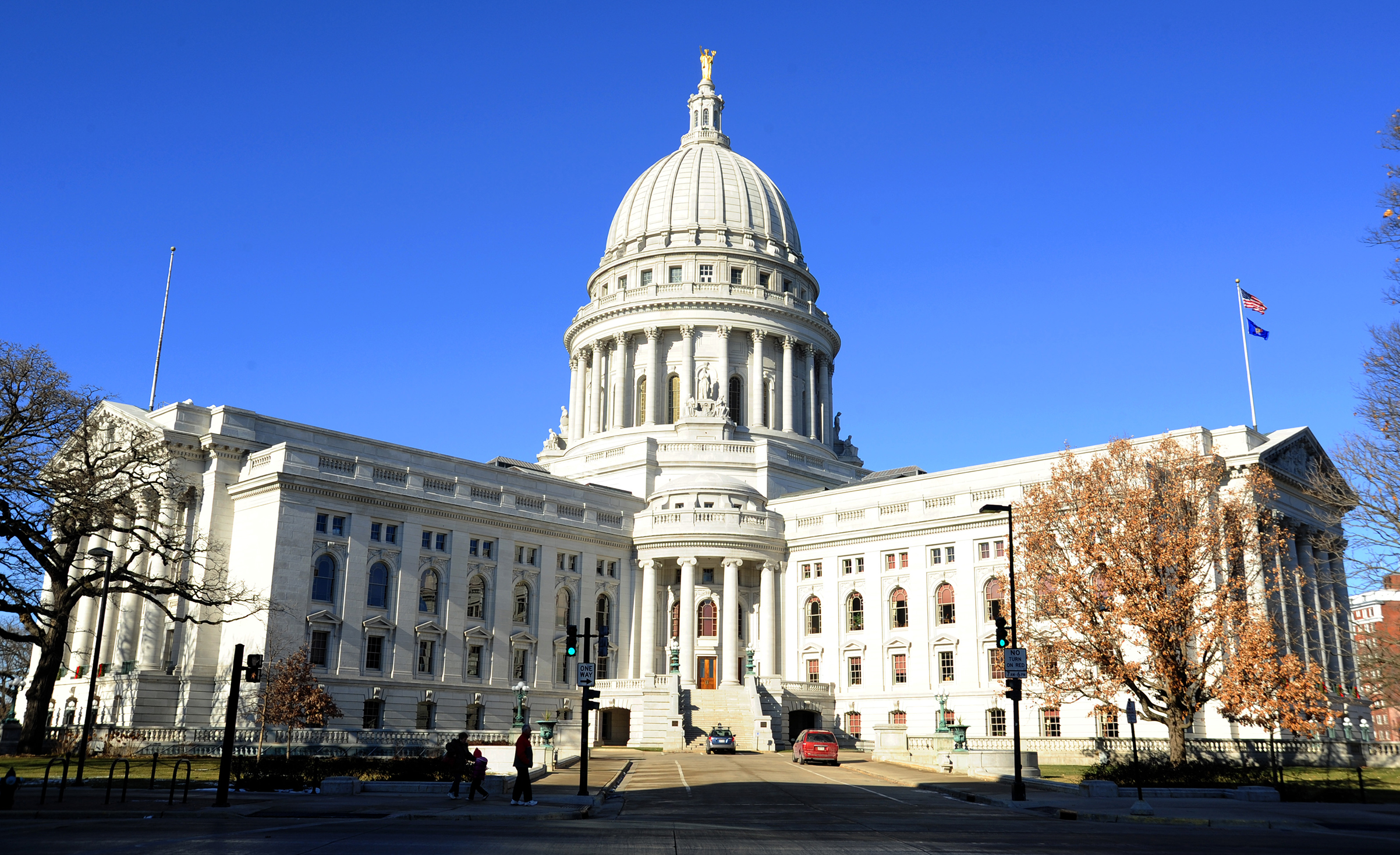 The Wisconsin State Capitol building on Madison, Wisconsin on Dec. 24, 2011. (Karen Bleier—AFP/Getty Images)