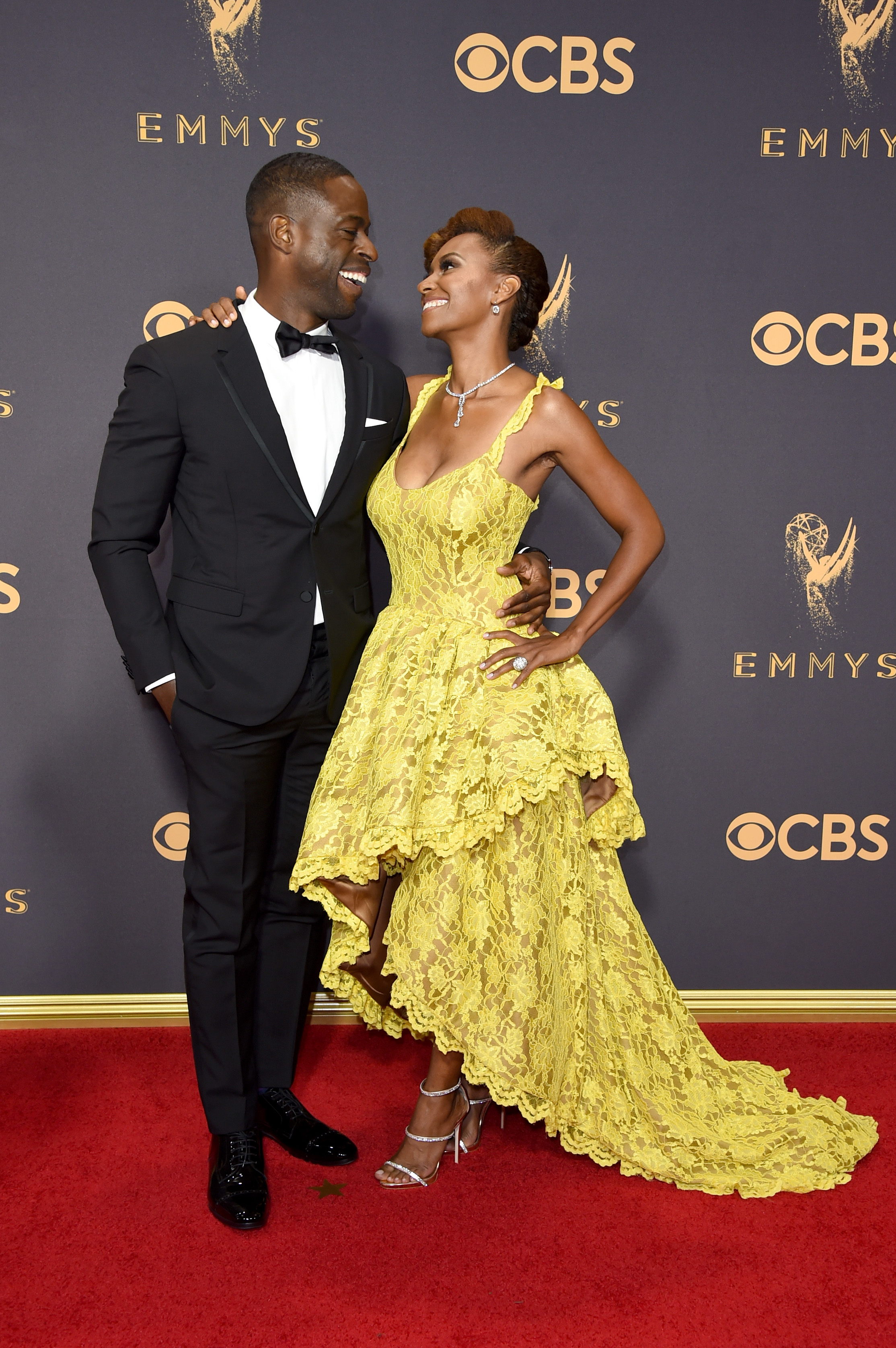 Sterling K. Brown and Ryan Michelle Bathe attend the 69th Annual Primetime Emmy Awards at Microsoft Theater on Sept. 17, 2017 in Los Angeles.
