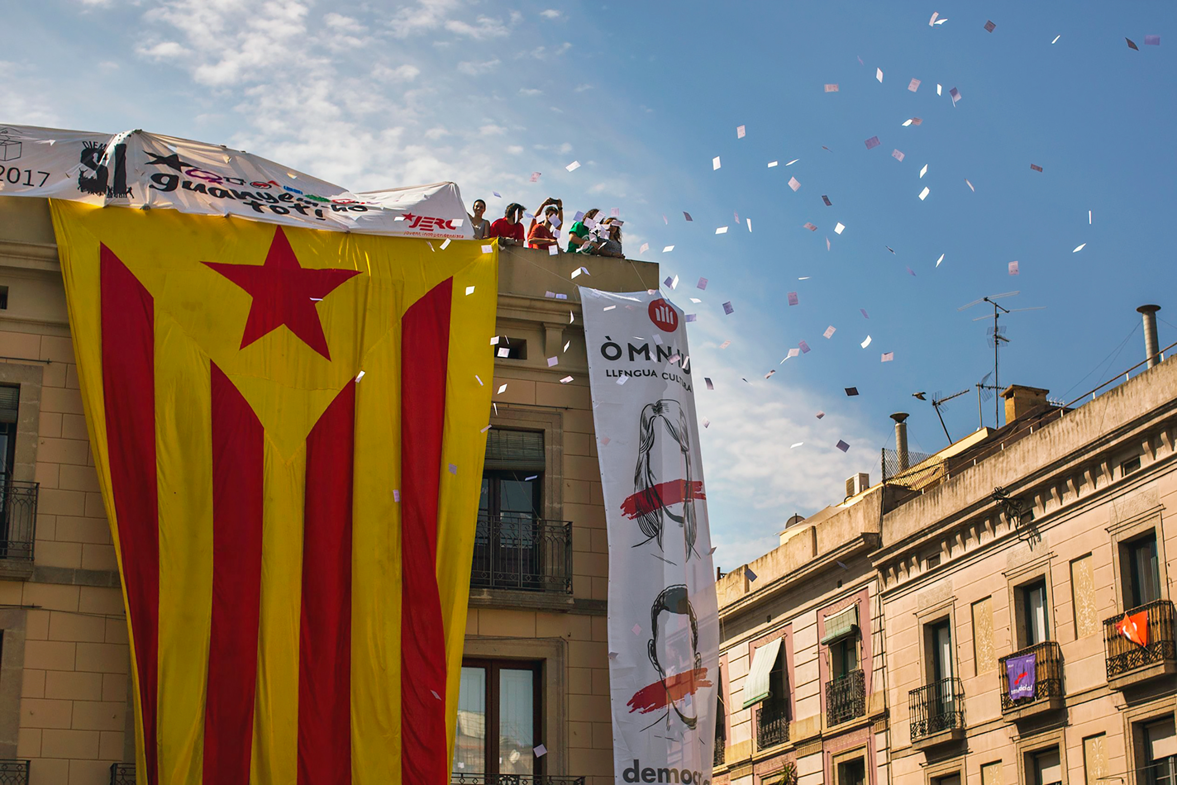 Catalans are determined to vote in an independence referendum on Oct. 1 in defiance of the Spanish government (Emilio Morenatti—AP/REX/Shutterstock)