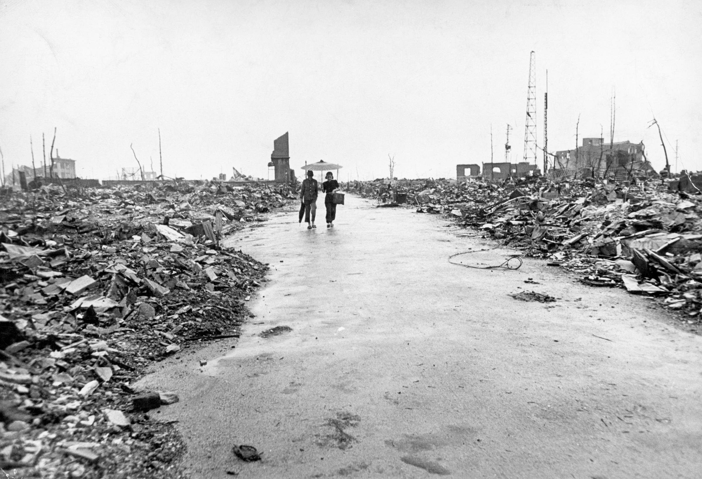 Hiroshima in ruins following the atomic