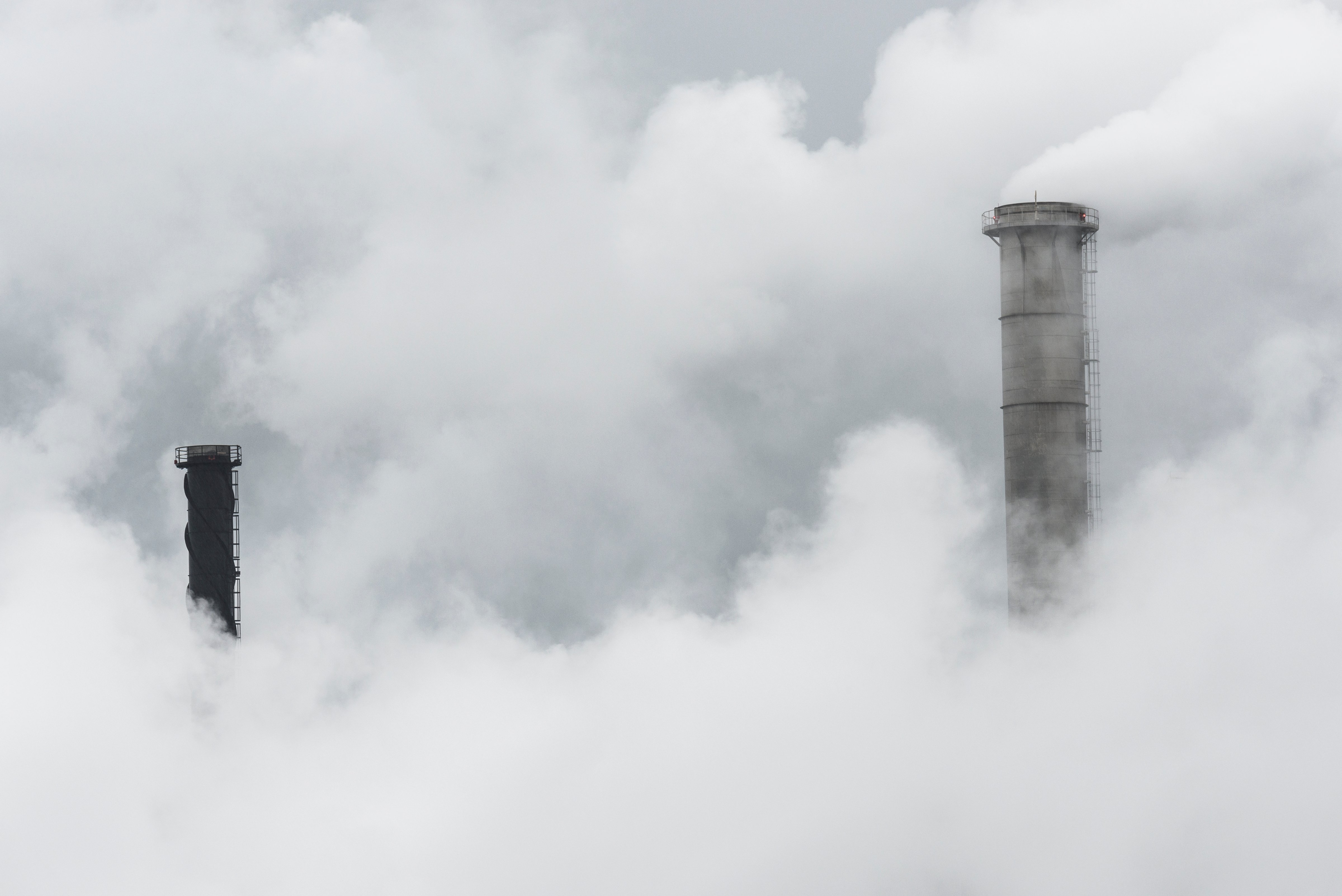 Factory chimneys in smoke