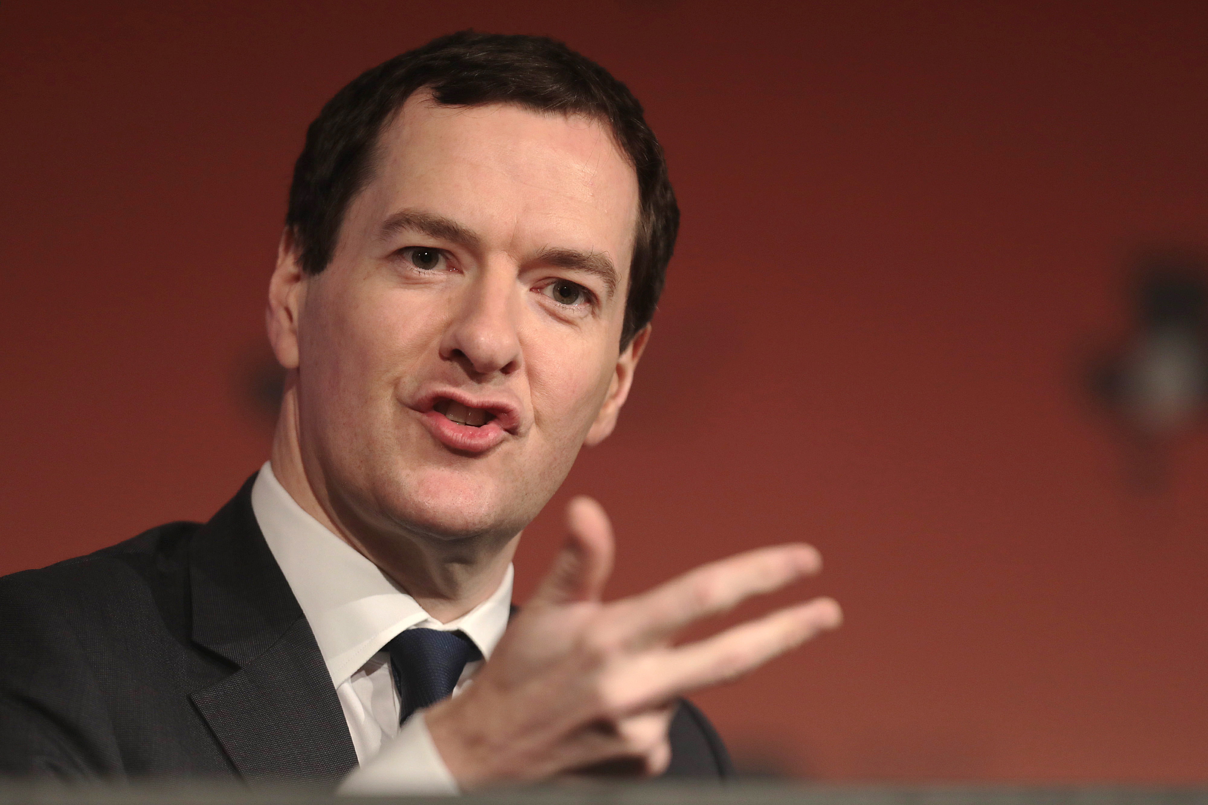 George Osborne, former U.K. chancellor of the exchequer, gestures as he speaks during the 2017 British Chamber of Commerce (BCC) annual conference in London, U.K., on Tuesday, Feb. 28, 2017 (Bloomberg—Bloomberg via Getty Images)