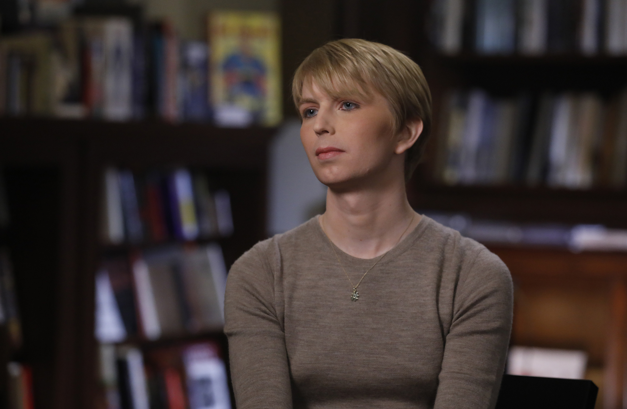 This photo dated June 8, 2017 shows Chelsea Manning sitting for an interview with the ABC News program 'Nightline.' (Heidi Gutman—ABC/Getty Images)