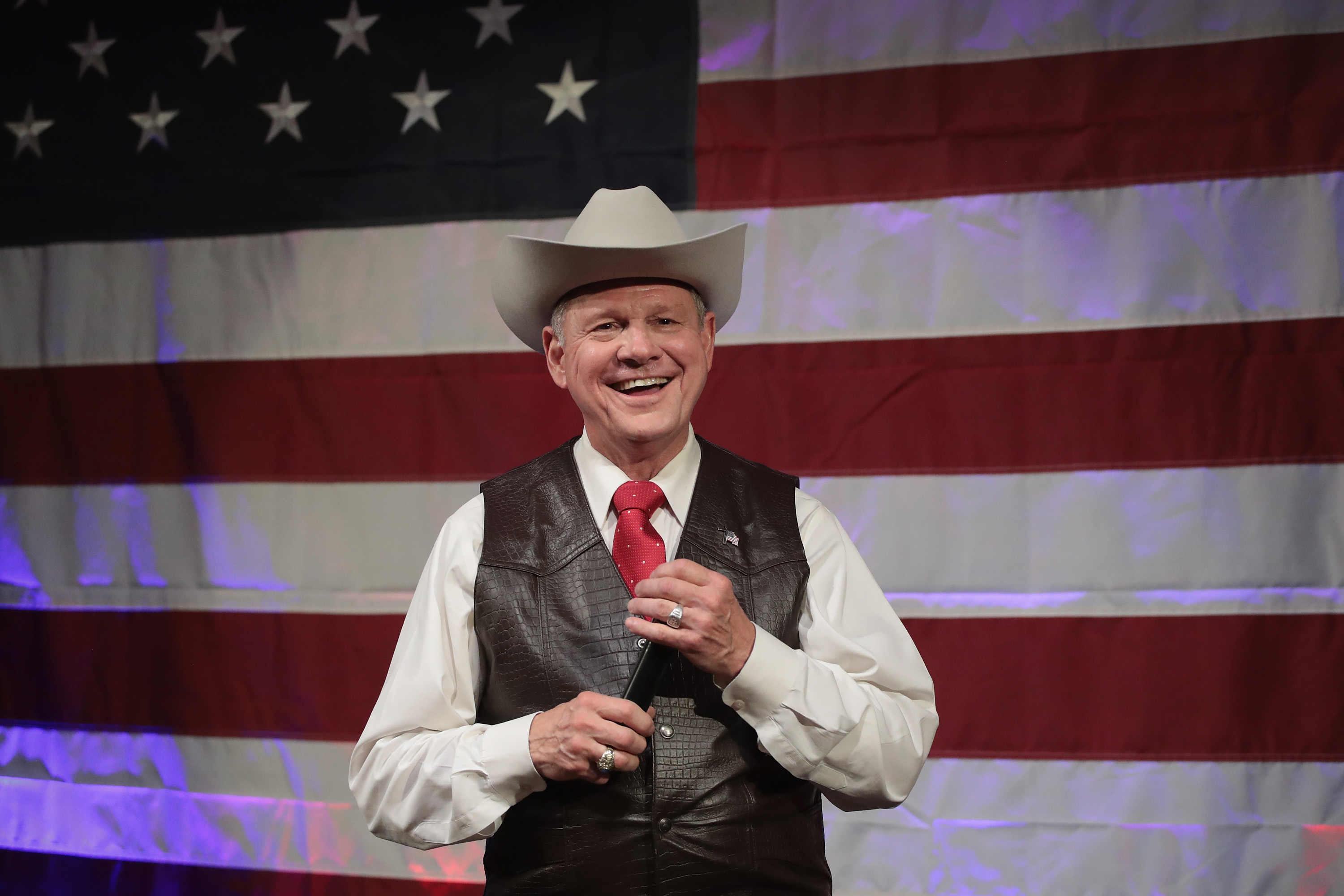 Roy Moore, speaks at a campaign rallyin Fairhope, Alabama on Sept. 25, 2017. (Scott Olson—Getty Images)