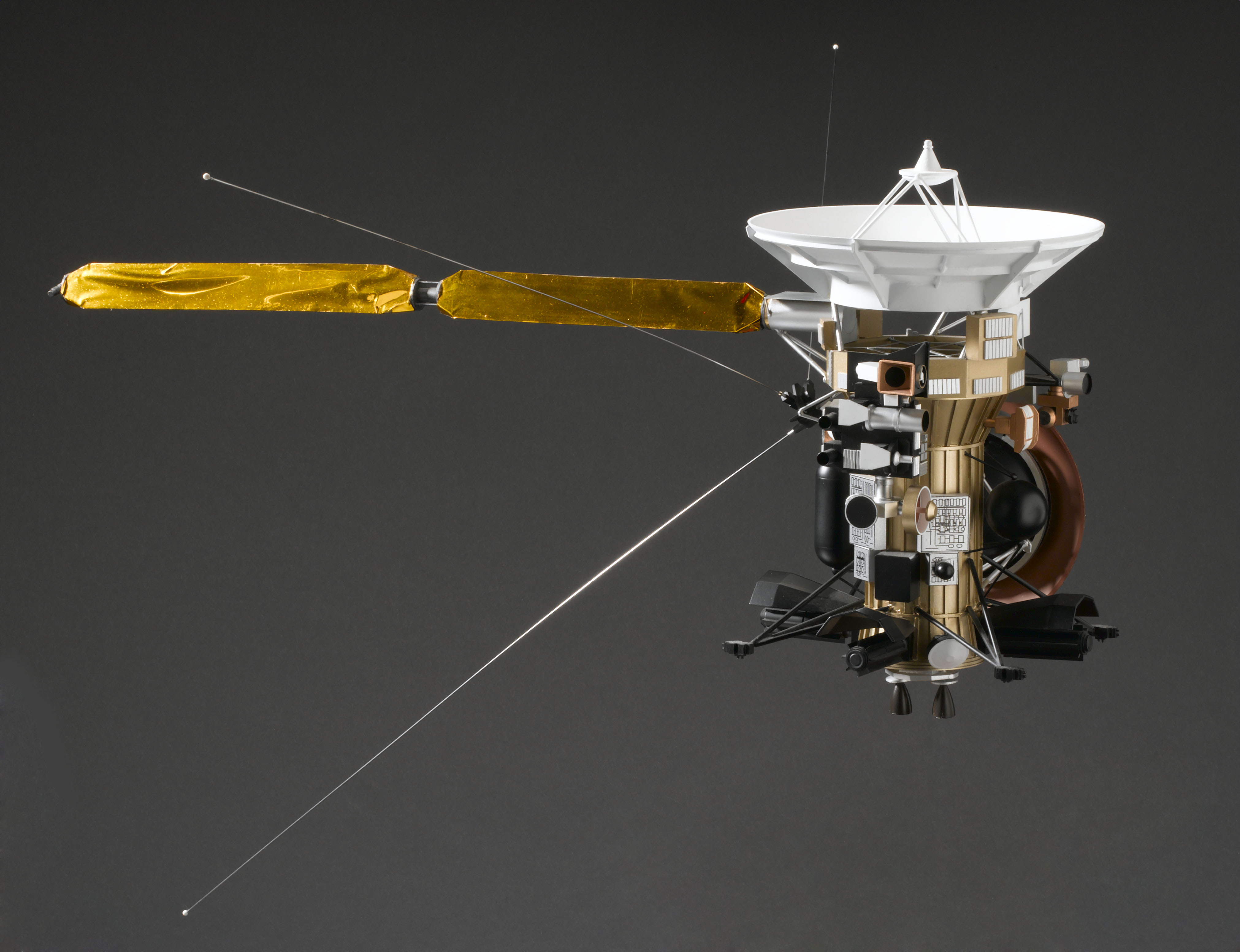 This picture shows a 1:25 scale model of the Cassini spacecraft. (Science &amp; Society Picture Library/SSPL/Getty Images)