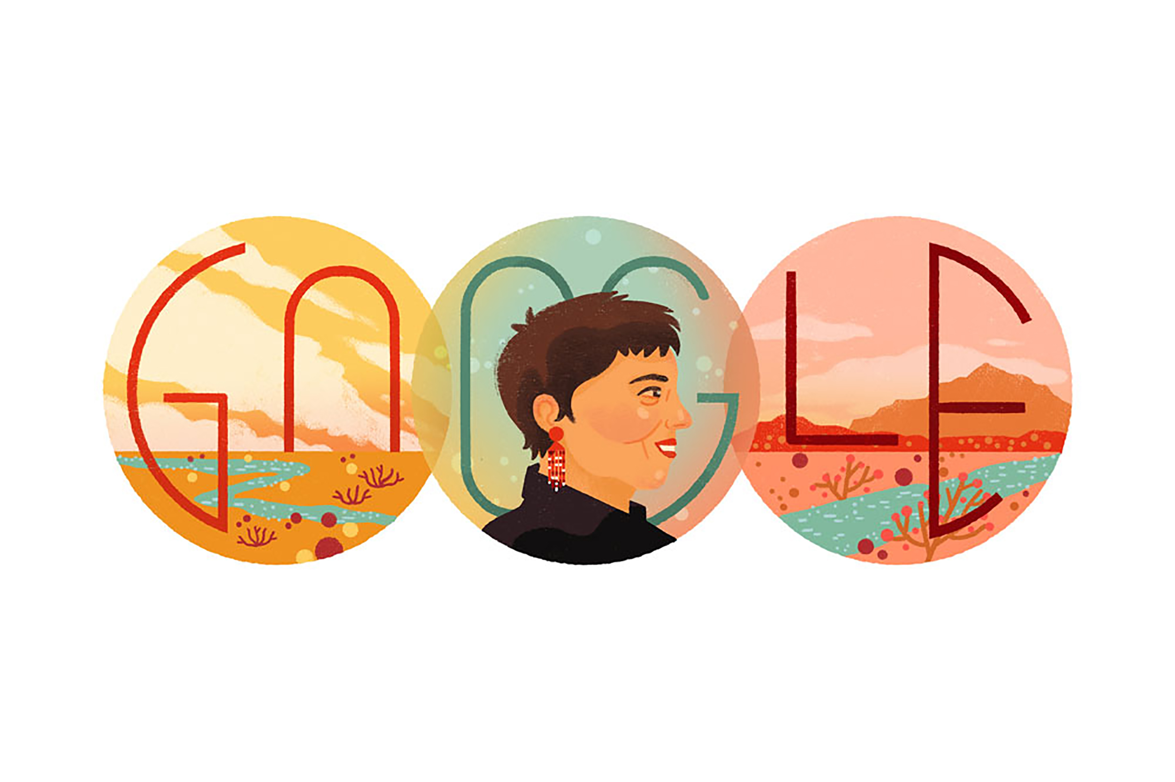 The Google Doodle for Gloria E. Anzaldúa’s 75th Birthday, Sept. 26, 2017. (Google)