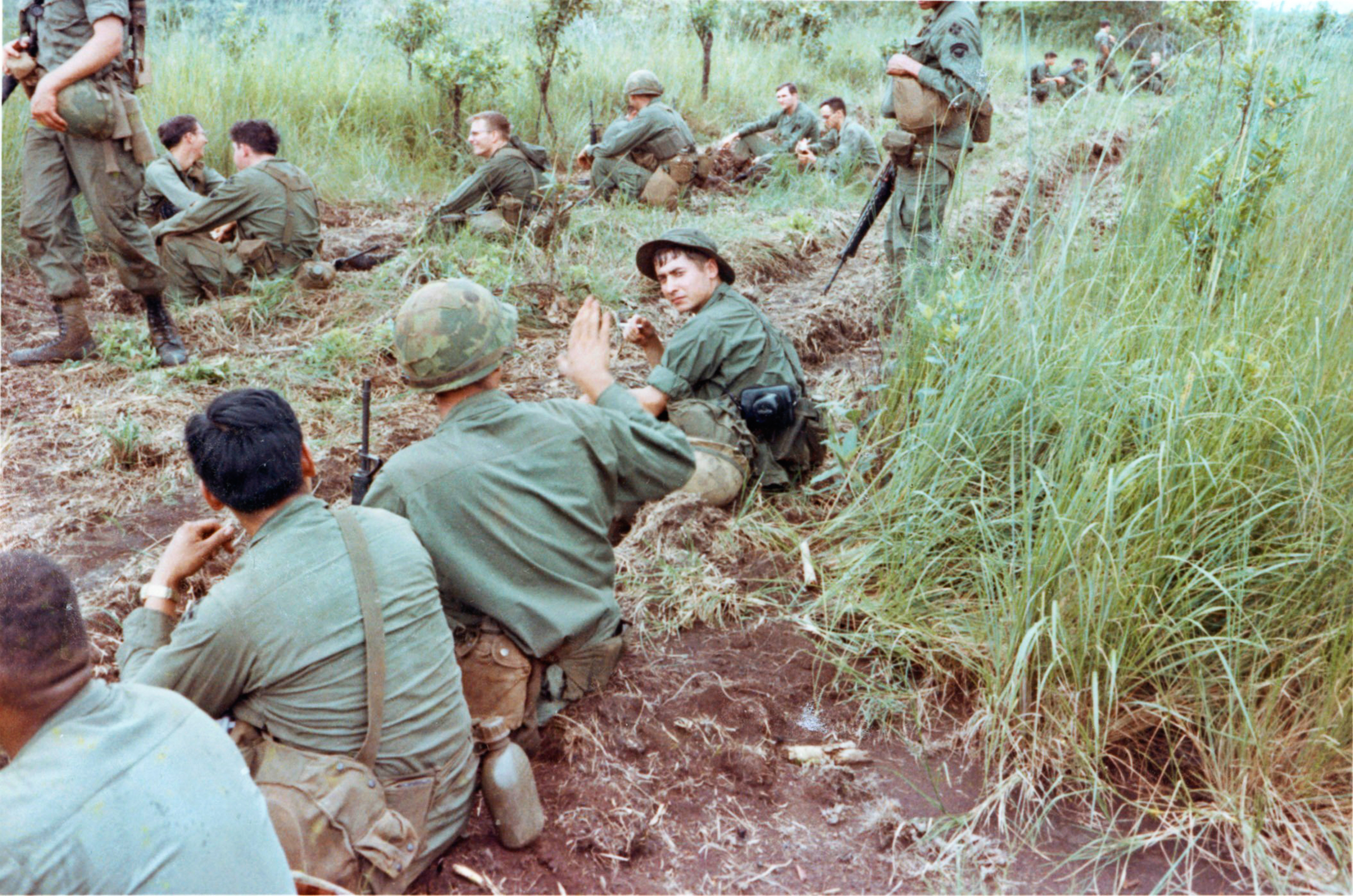 Jere Meacham on patrol in Vietnam with other members of the U.S. Army’s Fourth Infantry Division. He sent the images to his son in 1999 (Courtesy Jon Meacham)