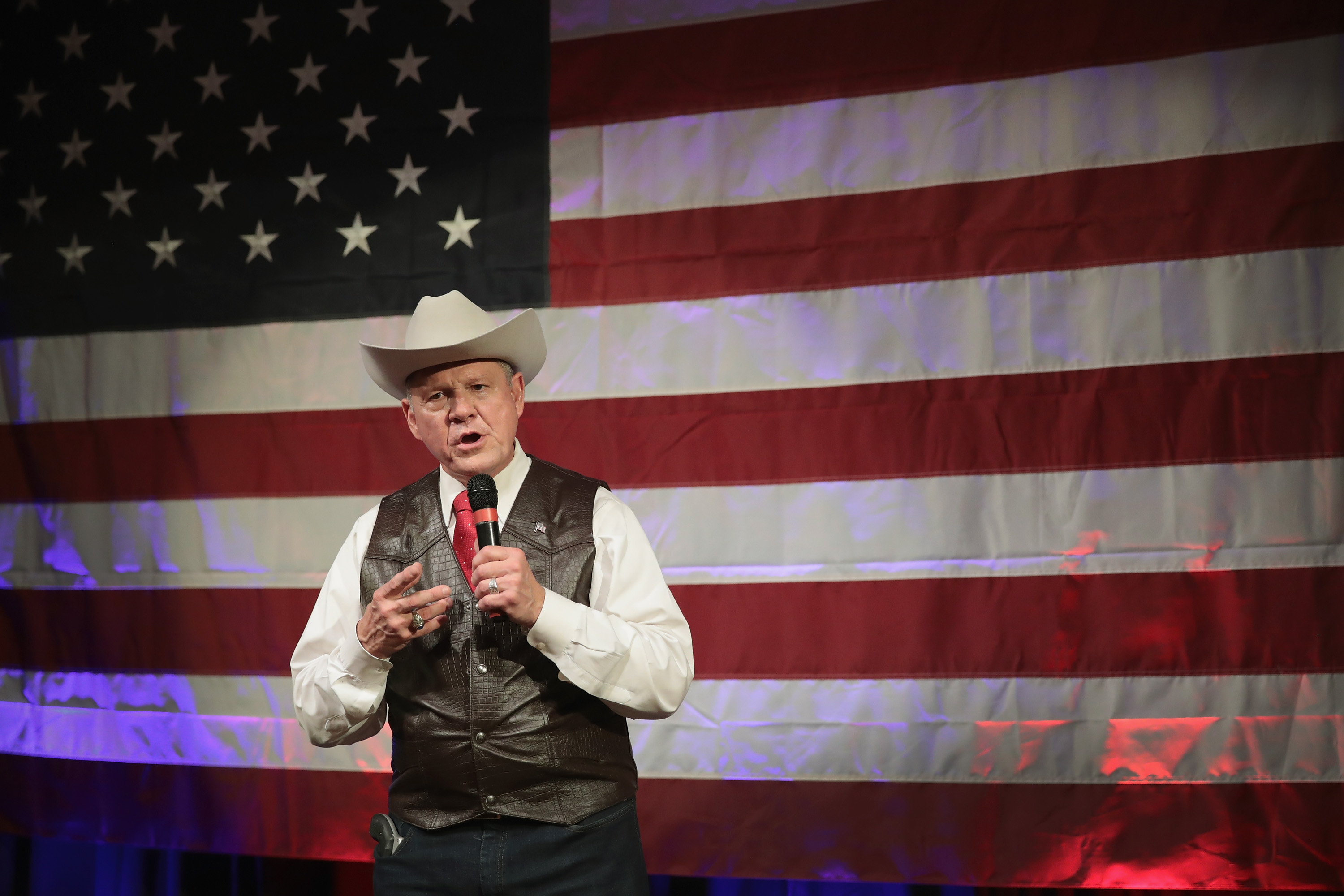 Roy Moore speaks at a campaign rally on September 25, 2017 in Fairhope, Ala. (Scott Olson—Getty Images)