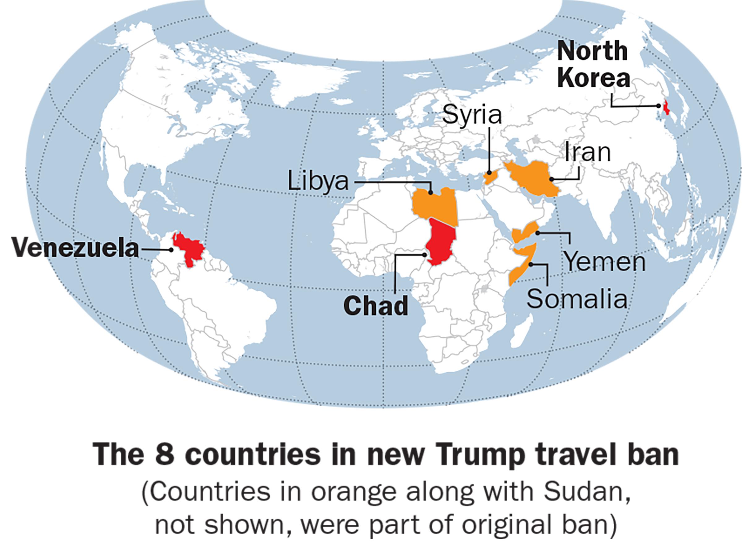 Trumps New Travel Ban Map