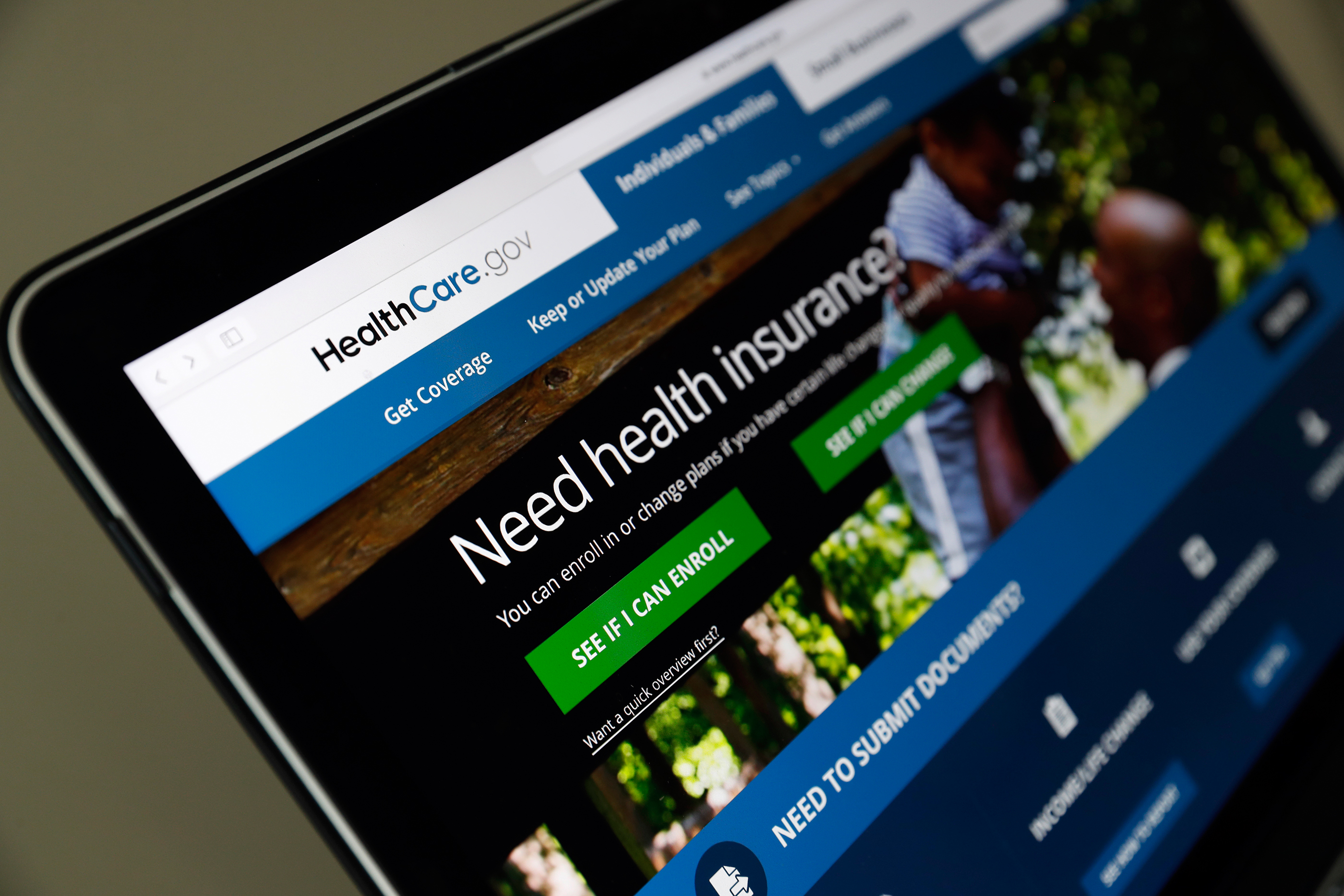 In this May 18, 2017 file photo, the Healthcare.gov website is seen on a laptop computer, in Washington. Former Obama administration officials say they're launching a private campaign to encourage people to sign up for coverage next year under the Affordable Care Act. With the start of open enrollment just weeks away on Nov. 1, the Trump administration has slashed "Obamacare's" ad budget, as well as grants to outside organizations that are supposed to help consumers sign up. (Alex Brandon&mdash;AP)