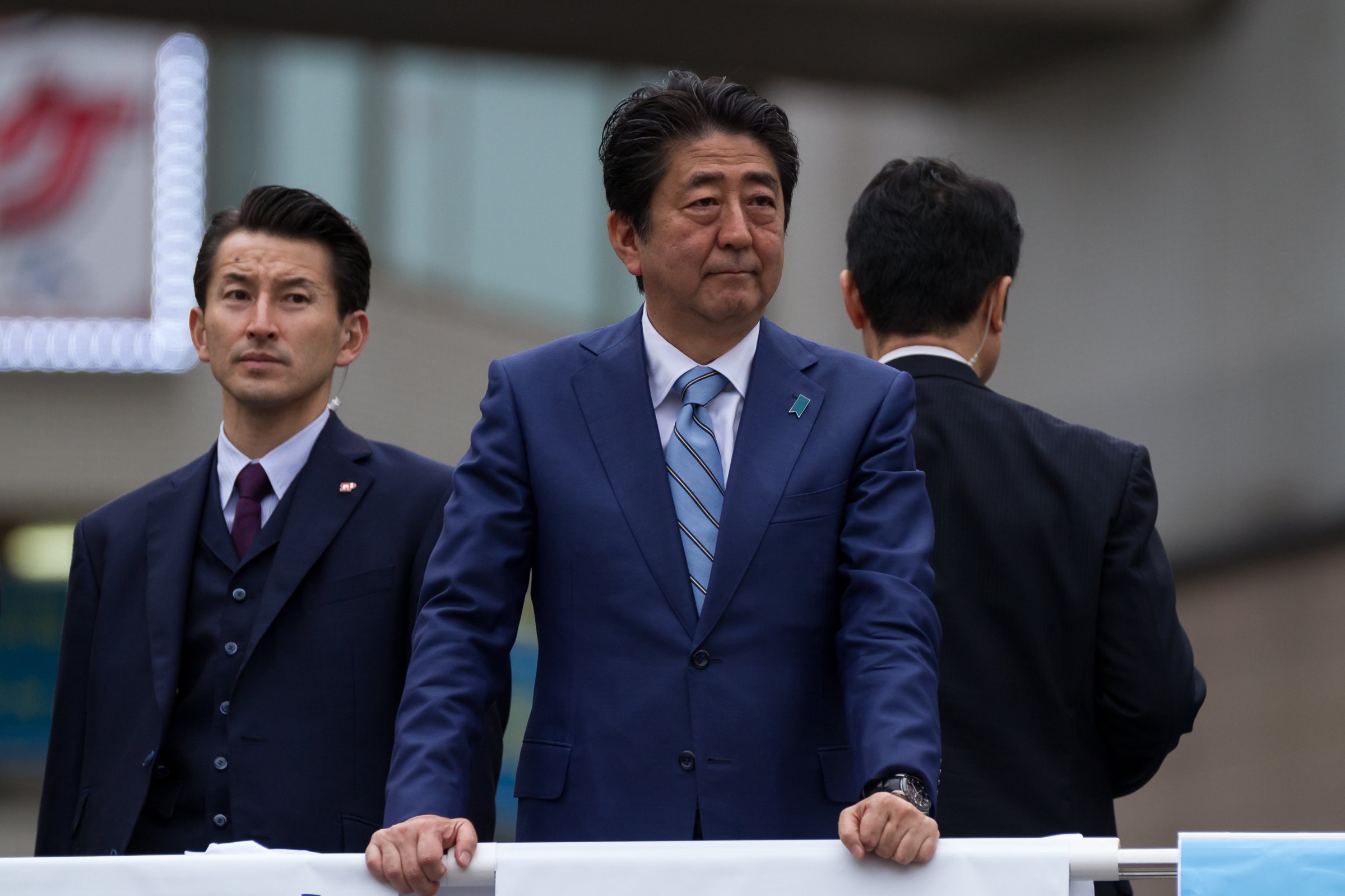 Shinzo Abe electioneering in support of candidates from the ruling Liberal Democratic Party