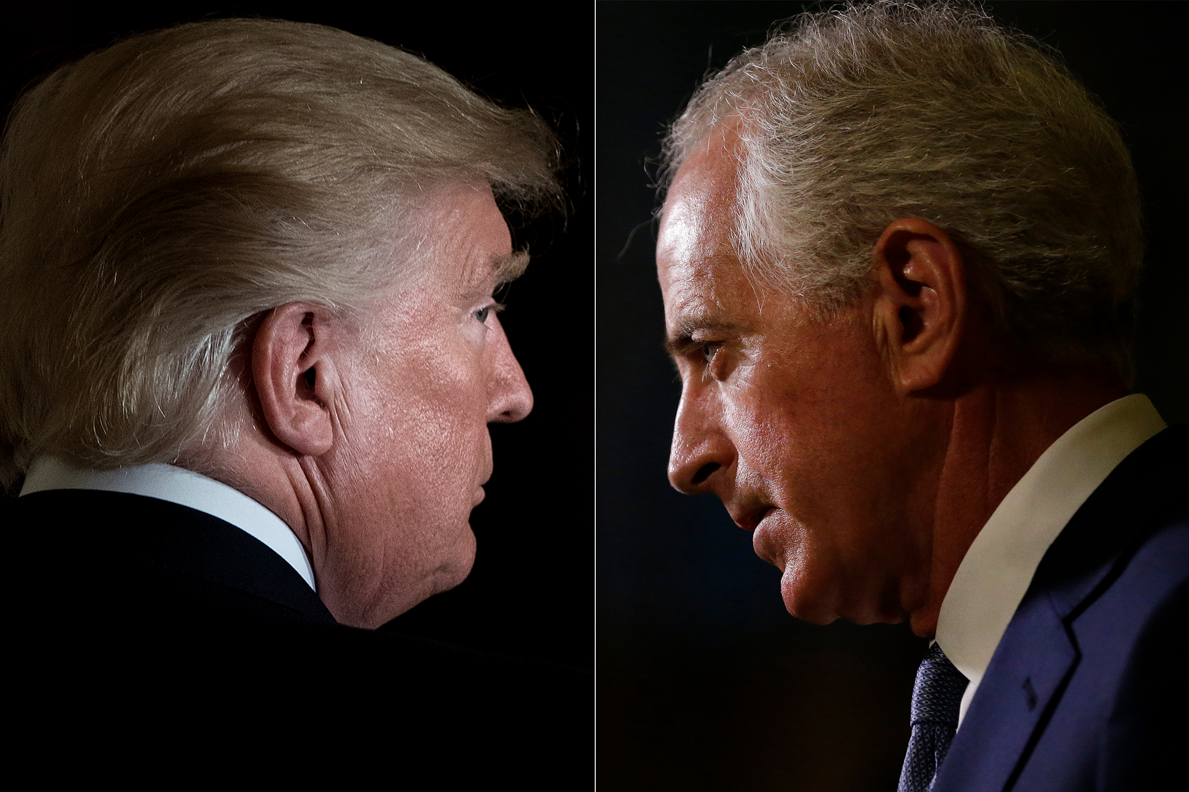 President Donald Trump leaves after a Hispanic Heritage Month event in the East Room of the White House October 6, 2017 in Washington, DC.
                      ; Senator Bob Corker, a Republican from Tennessee, speaks to the media in the lobby at Trump Tower in New York, U.S., on Tuesday, Nov. 29, 2016 in New York City. (John Angelillo—Bloomberg/Getty Images; Brendan Smialowski—AFP/Getty Images)