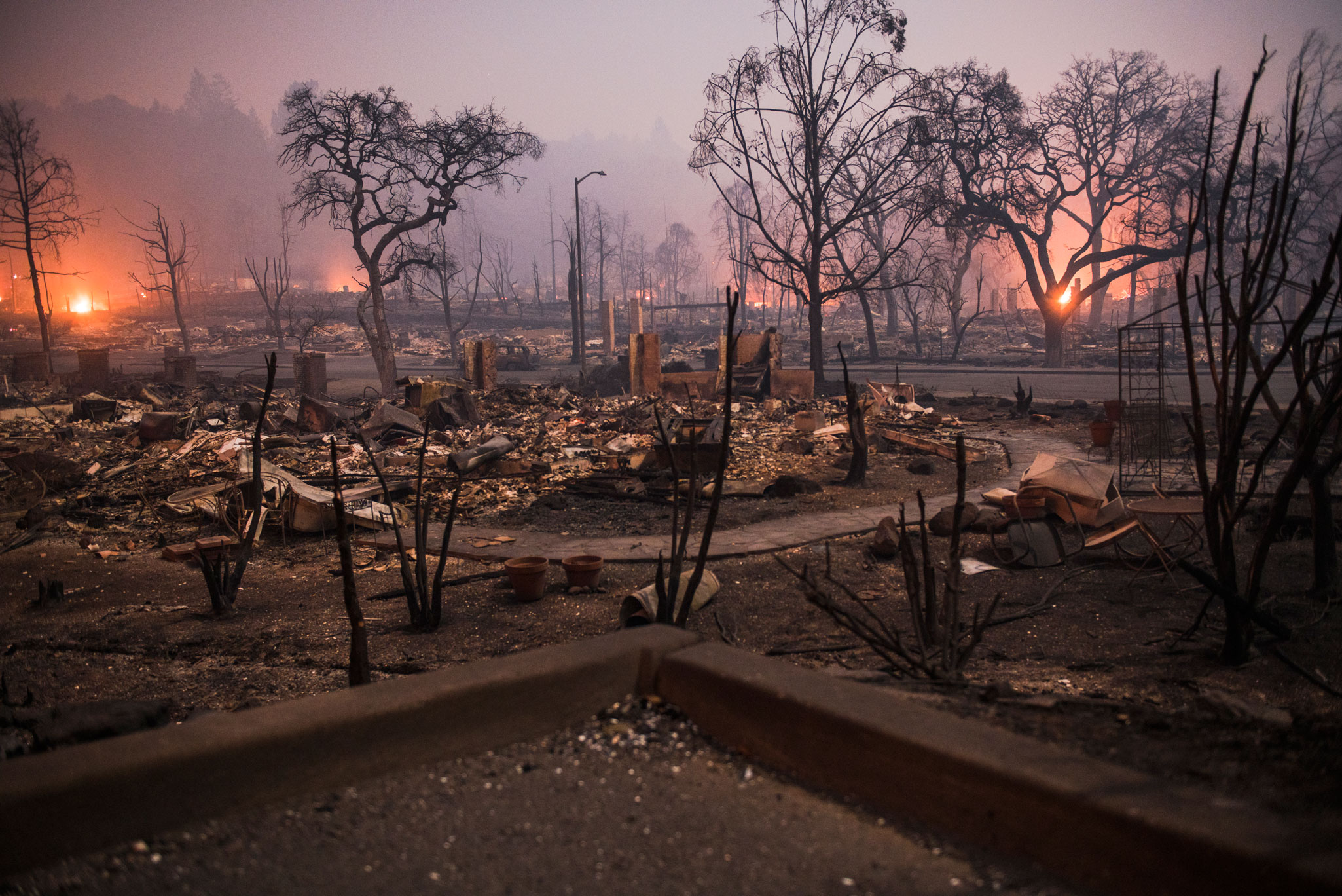 Santa Rosa, a city of 175,000 people in Sonoma County, saw widespread destruction as fires ravaged homes and businesses (Jeff Frost For TIME)