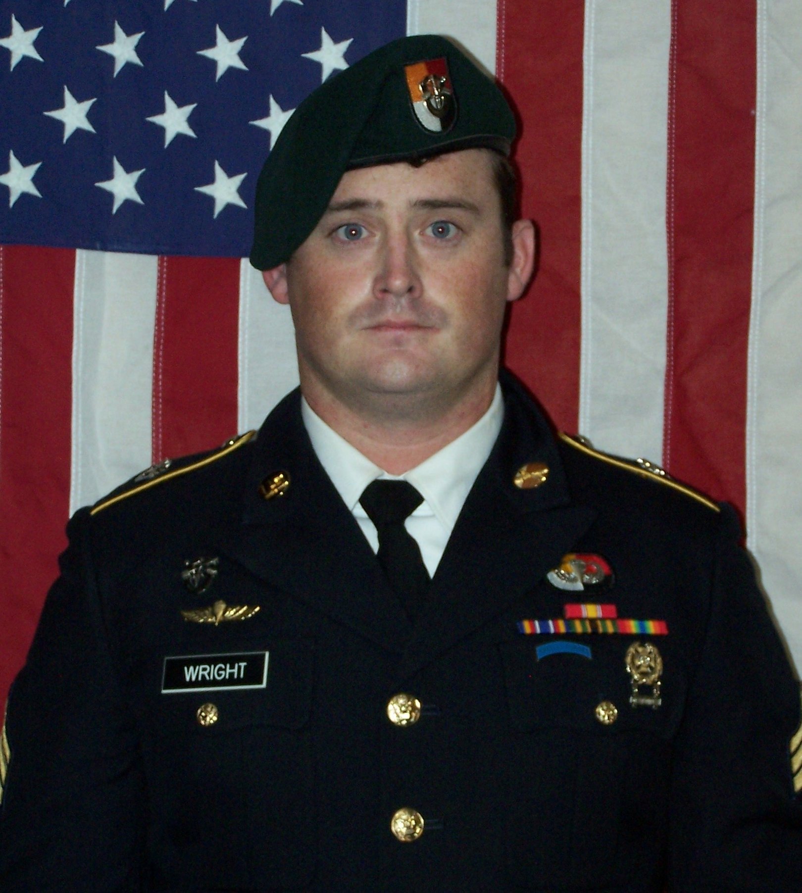 U.S. Army special forces Sgt Dustin Wright poses in an official photo