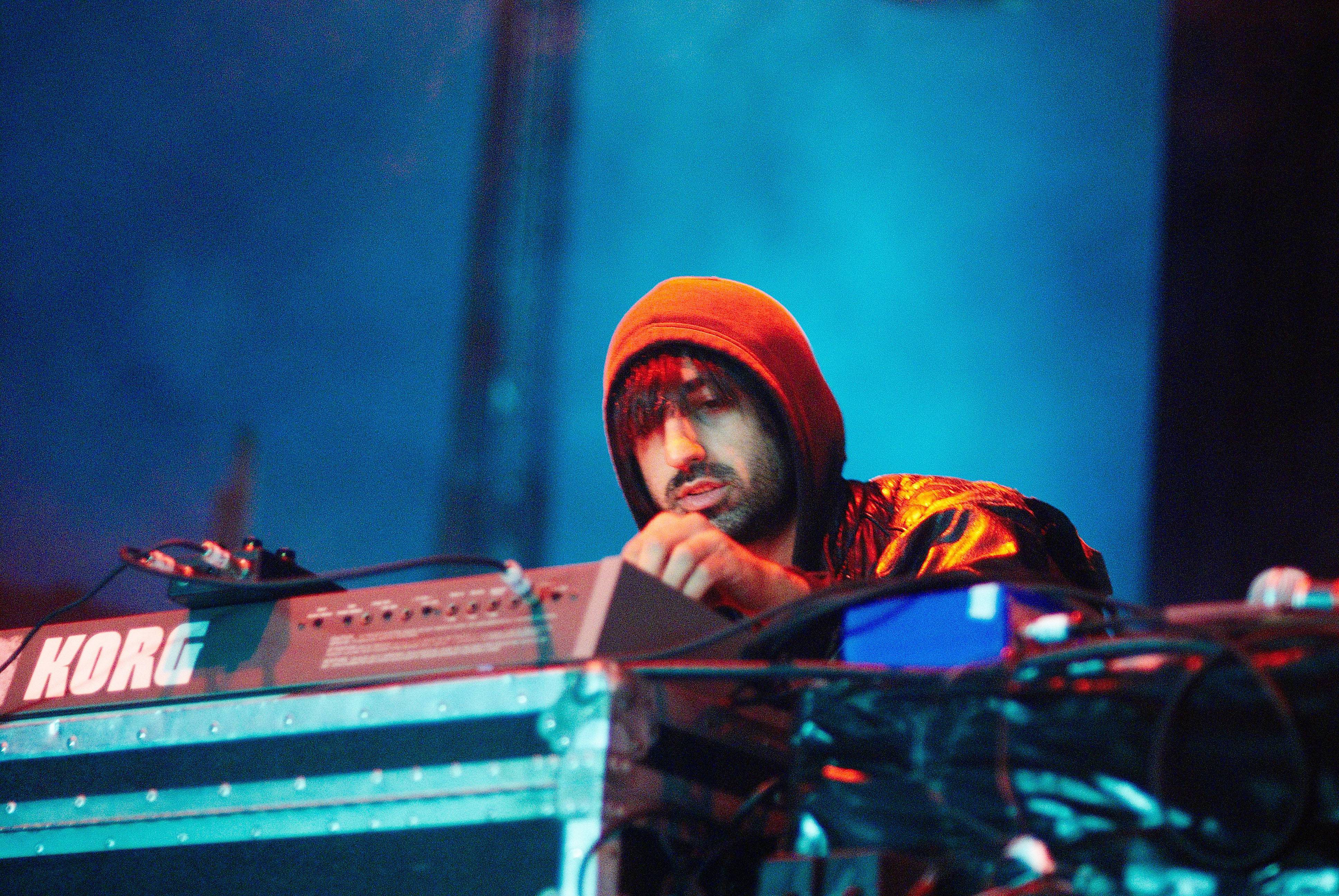 UNITED KINGDOM - AUGUST 22: LEEDS FESTIVAL Photo of CRYSTAL CASTLES and Ethan KATH, Ethan Kath performing on stage (Photo by Gary Wolstenholme/Redferns) (Gary Wolstenholme—Redferns)