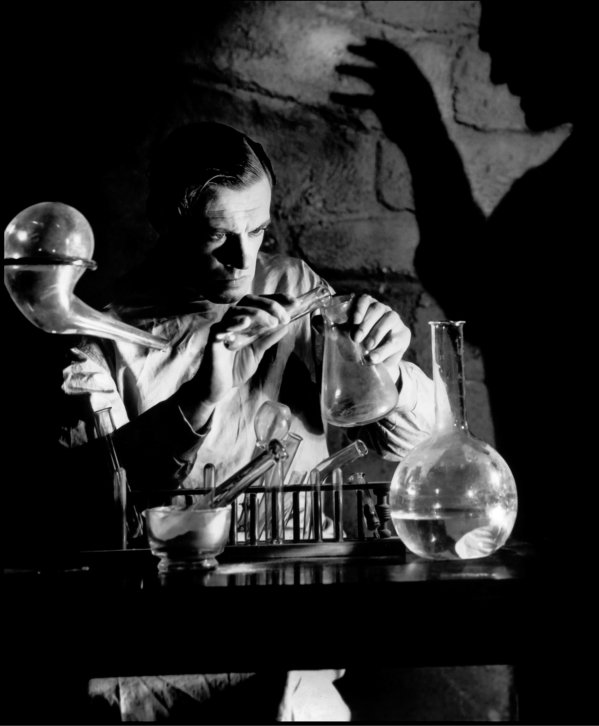 Colin Clive as Dr. Henry Frankenstein, in a publicity still for James Whale’s Frankenstein (1931).