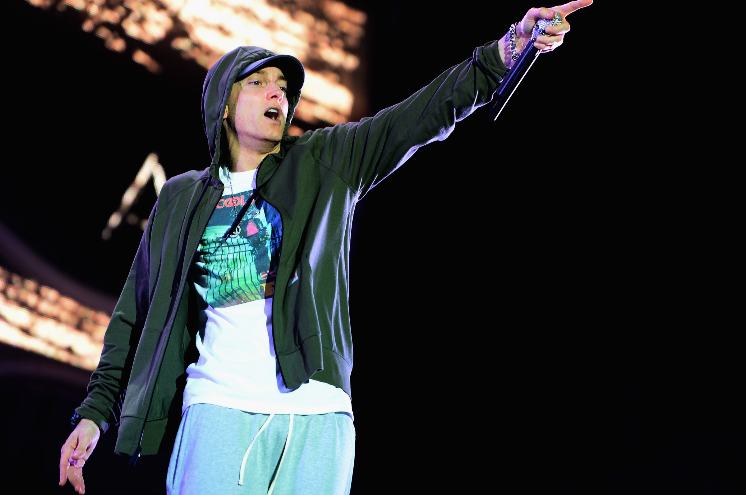 Eminem performing at 2014 Lollapalooza