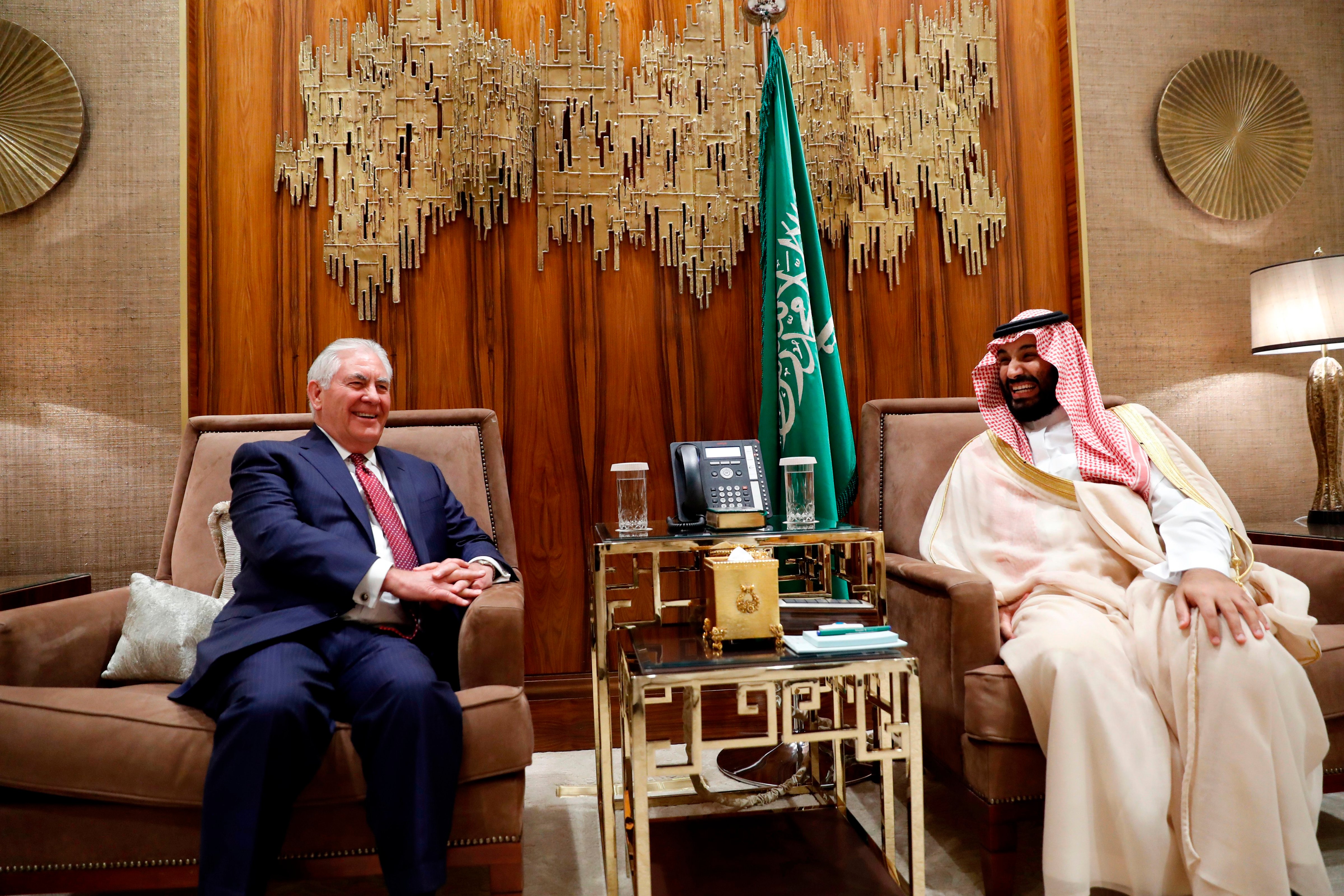 US Secretary of State Rex Tillerson meets with Saudi Crown Prince Mohammed bin Salman in Riyadh on October 22, 2017. (Alex Brandon—AFP/Getty Images)