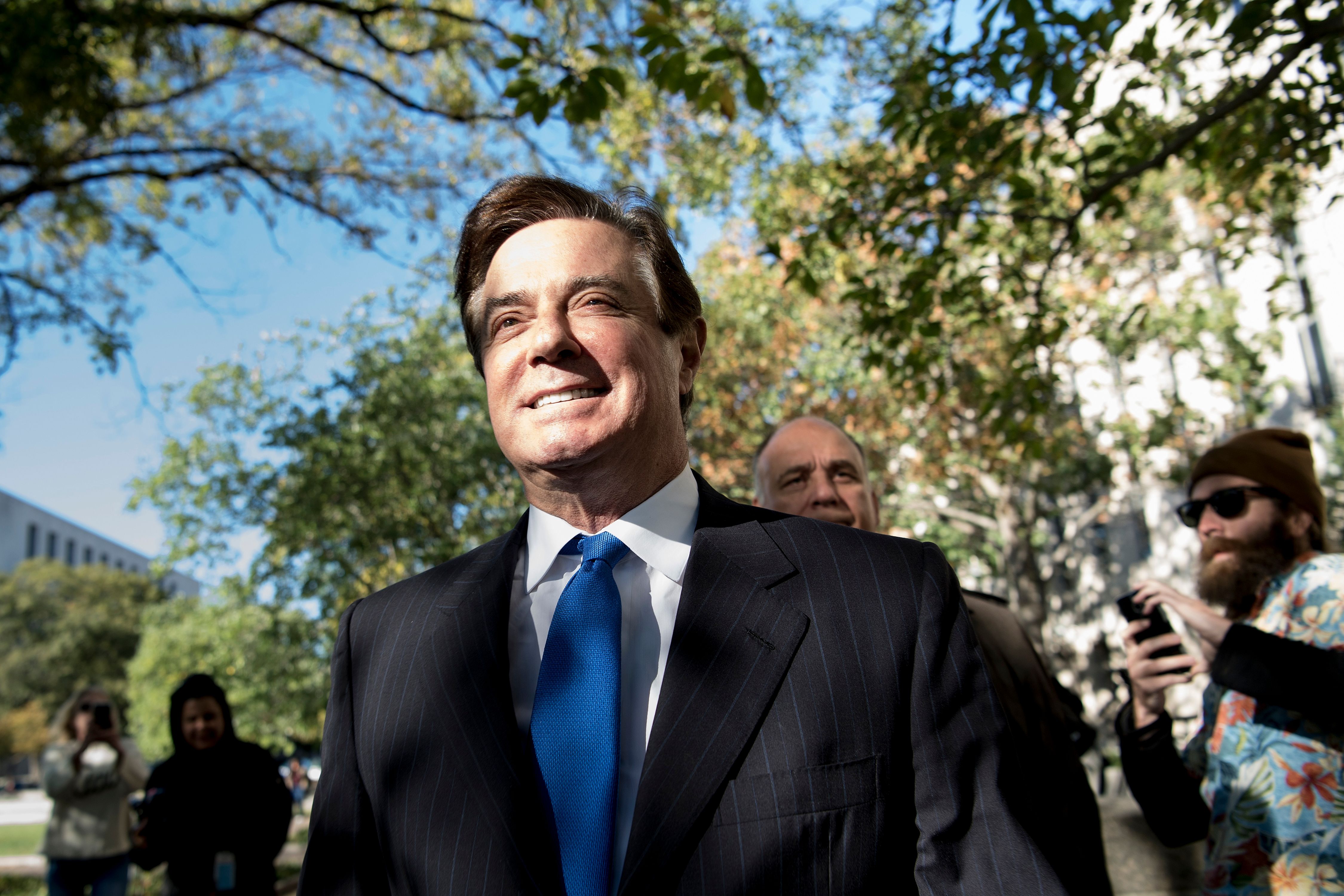 Paul Manafort walks outside the William B. Bryant US Courthouse Annex on October 30. (Brendan Smialowski/AFP —Getty Images)