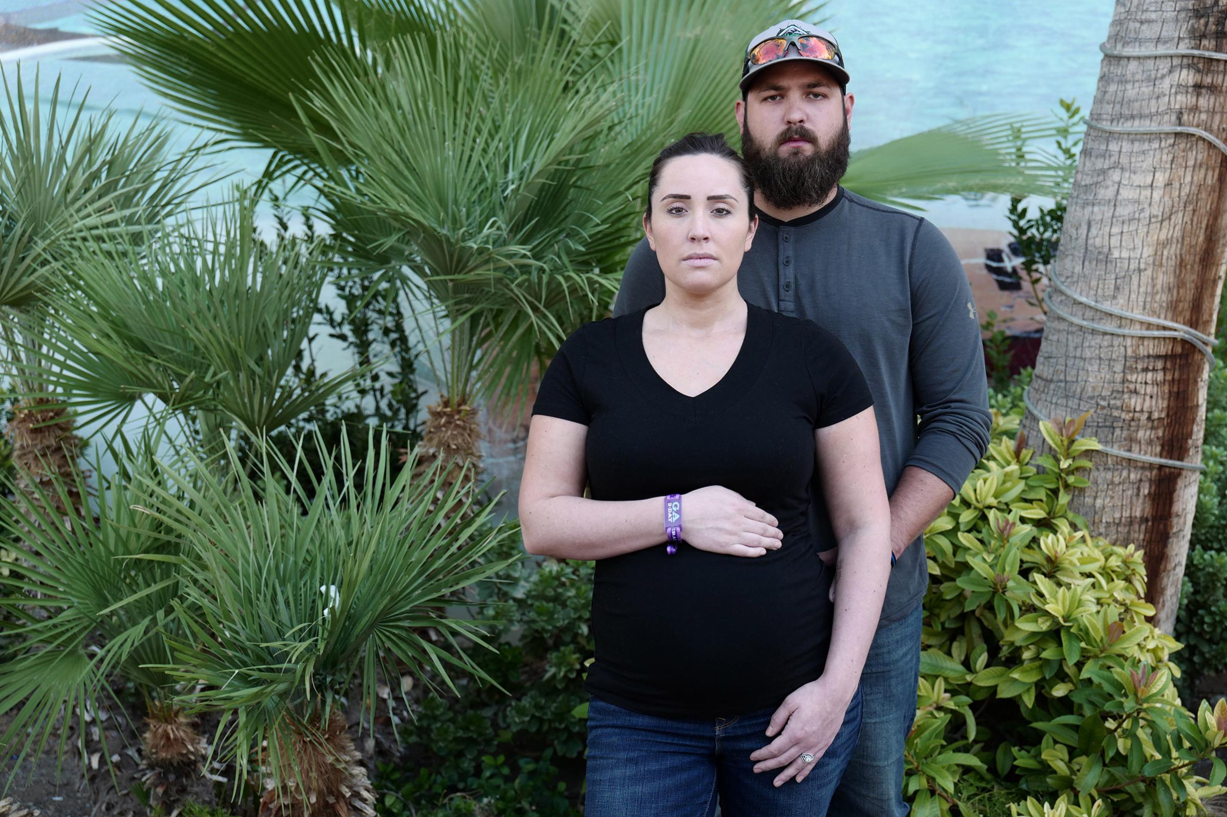 Kelsey Clark, age 25, (8 months pregnant), and husband Toby Clark, age 27, from Olympia, Washington, photographed in Las Vegas, Oct. 3, 2017.