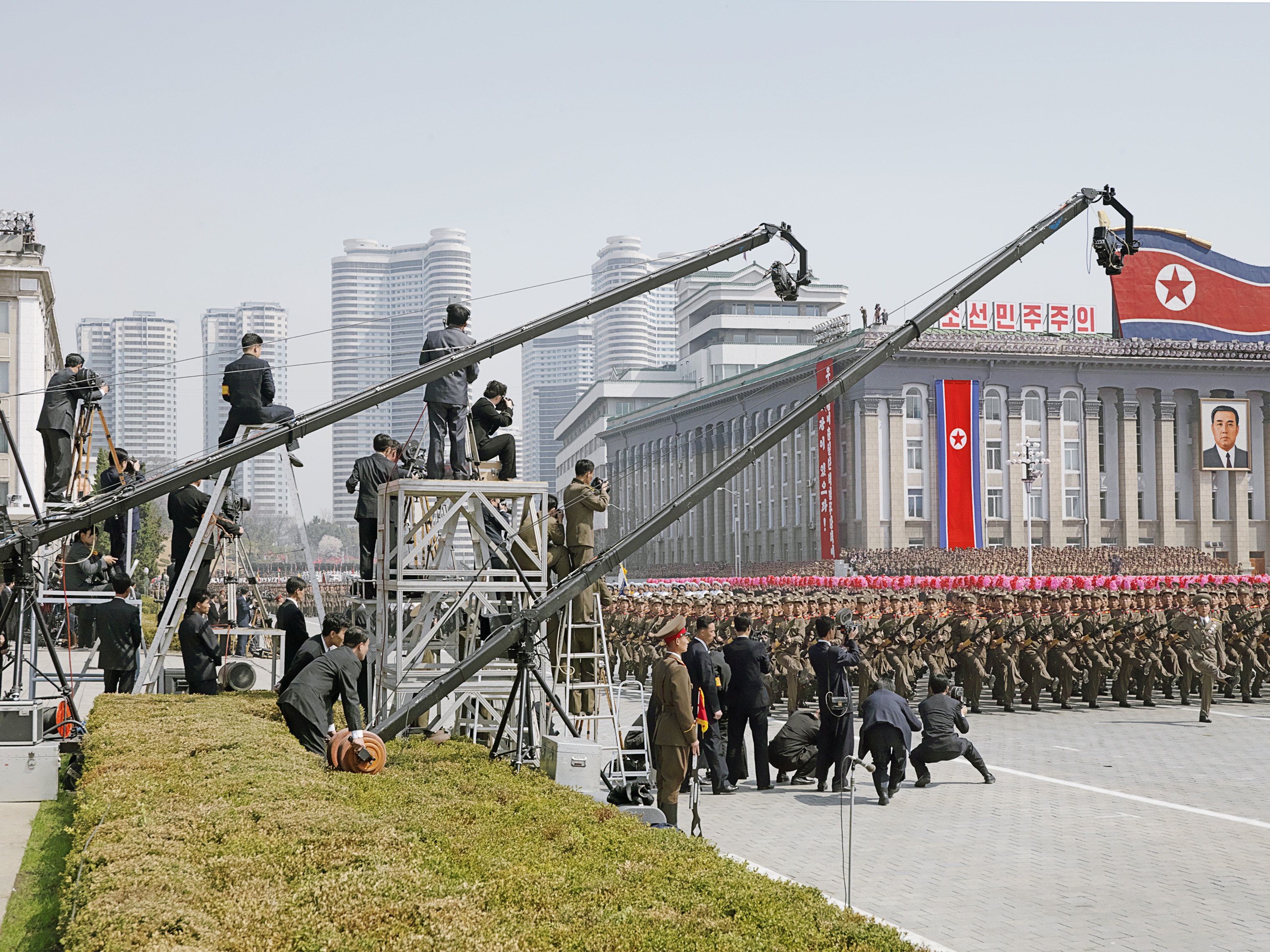 A view of Kim Il Sung Square during the parade celebrating the century since the birth of the "Great Leader" in April 2012. (Philippe Chancel)