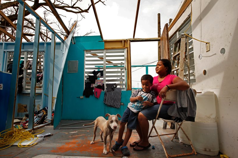 Heydee Perez, age 29, and her son, Yenel Calera, age 4 have not received any aid one week after Hurricane Maria. The roof of their home is gone and they have very little to eat.