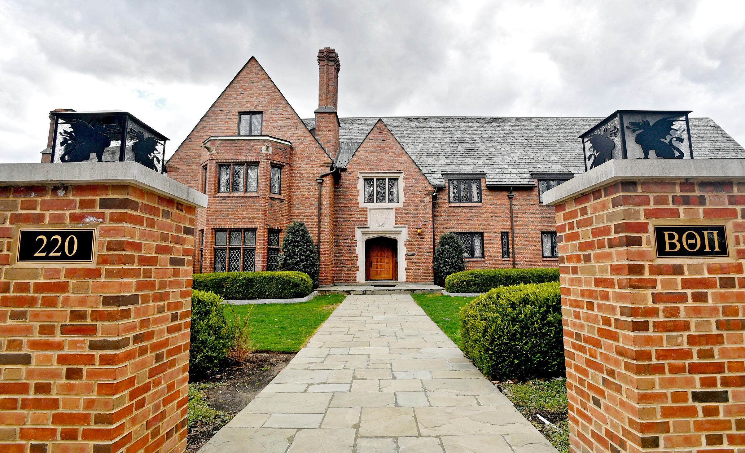 The Beta Theta Pi house at Penn State pictured on April 4 (Abby —Centre Daily Times/AP)