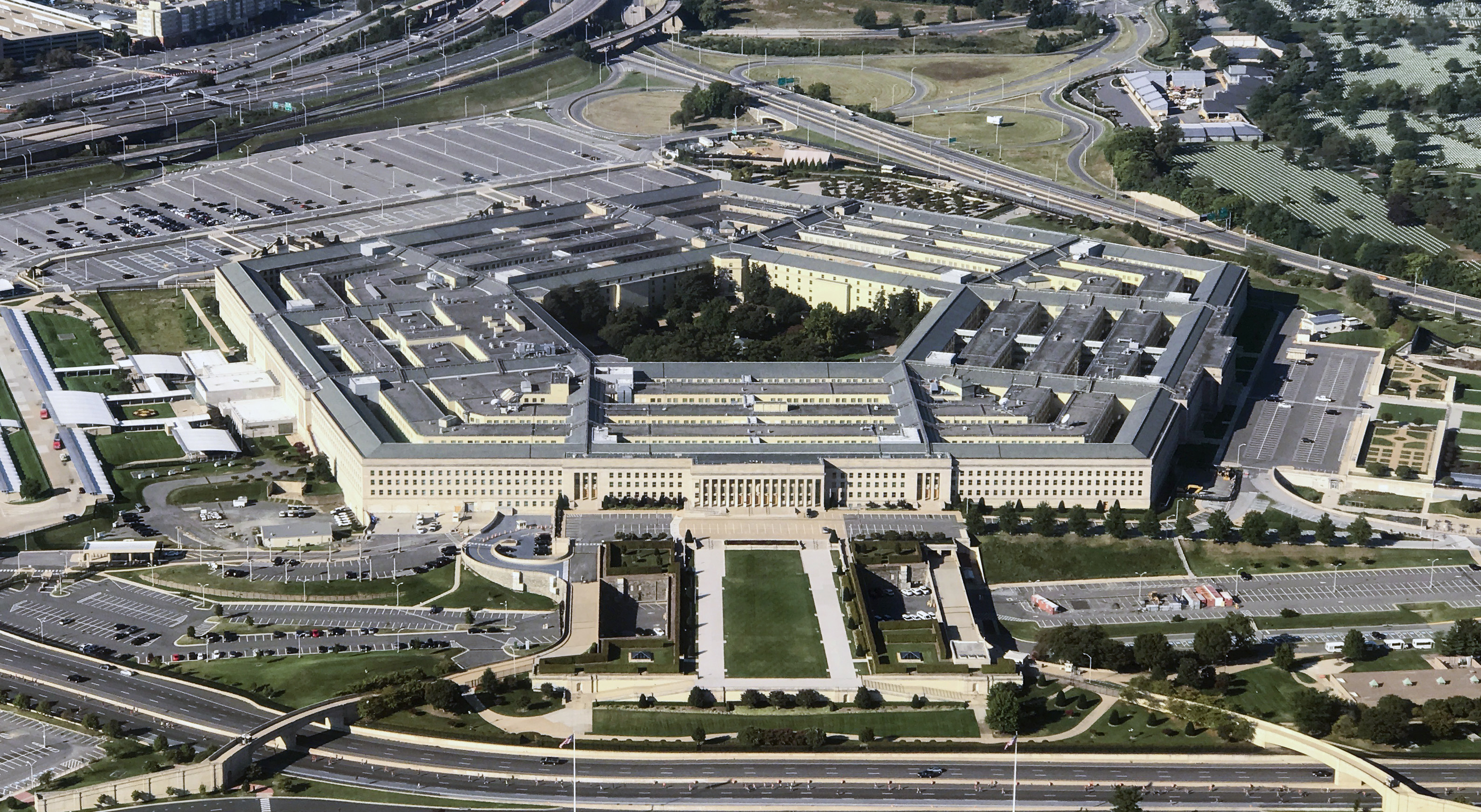The Pentagon building. Two members of the elite Navy SEAL Team 6 are under investigation after the death of a U.S. Army Green Beret in Mali (Bill Clark—AP)