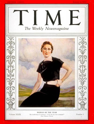 The Jan. 4, 1937, issue of TIME naming Wallis Simpson "Woman of the Year" (Dorothy Wilding)