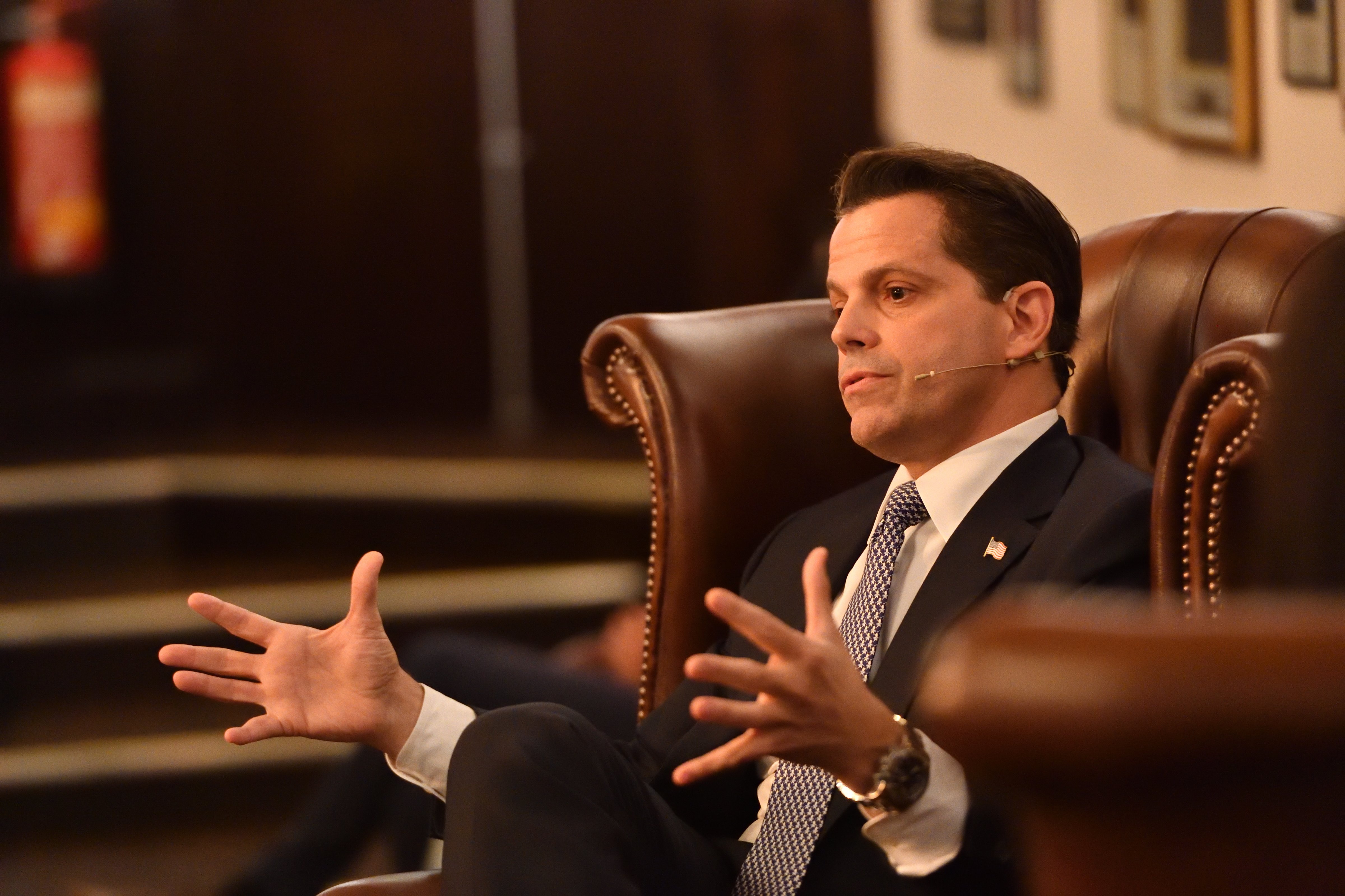 Former White House Communications Director Anthony Scaramucci addresses students at The Cambridge Union on Oct. 18, 2017 in Cambridge, Cambridgeshire. (Chris Williamson/Getty Images)
