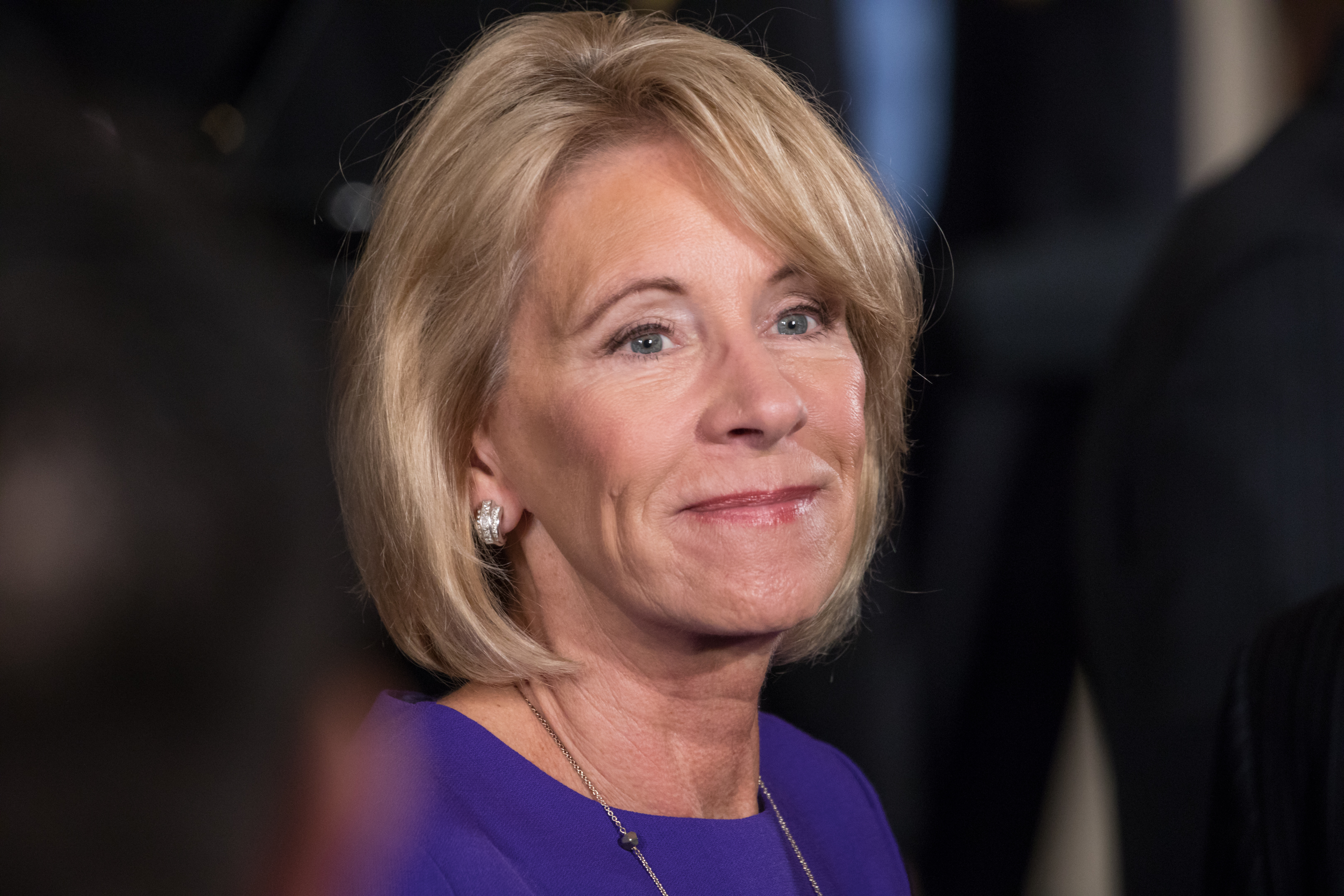 Betsy DeVos, U.S. secretary of education, was in attendance at President Donald Trump's event on combatting drug demand and the opioid crisis, in the East Room of the White House, on Oct. 26th, 2017.  (Cheriss May—NurPhoto/Getty Images)