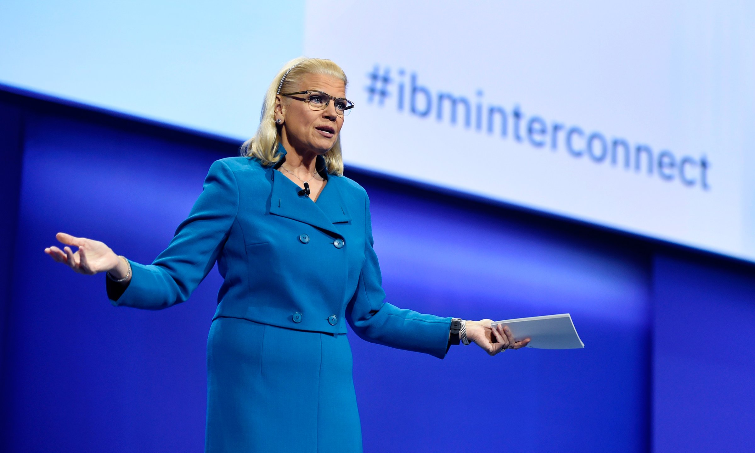 Ginni Rometty, chief executive officer of IBM, speaks during the IBM InterConnect 2017