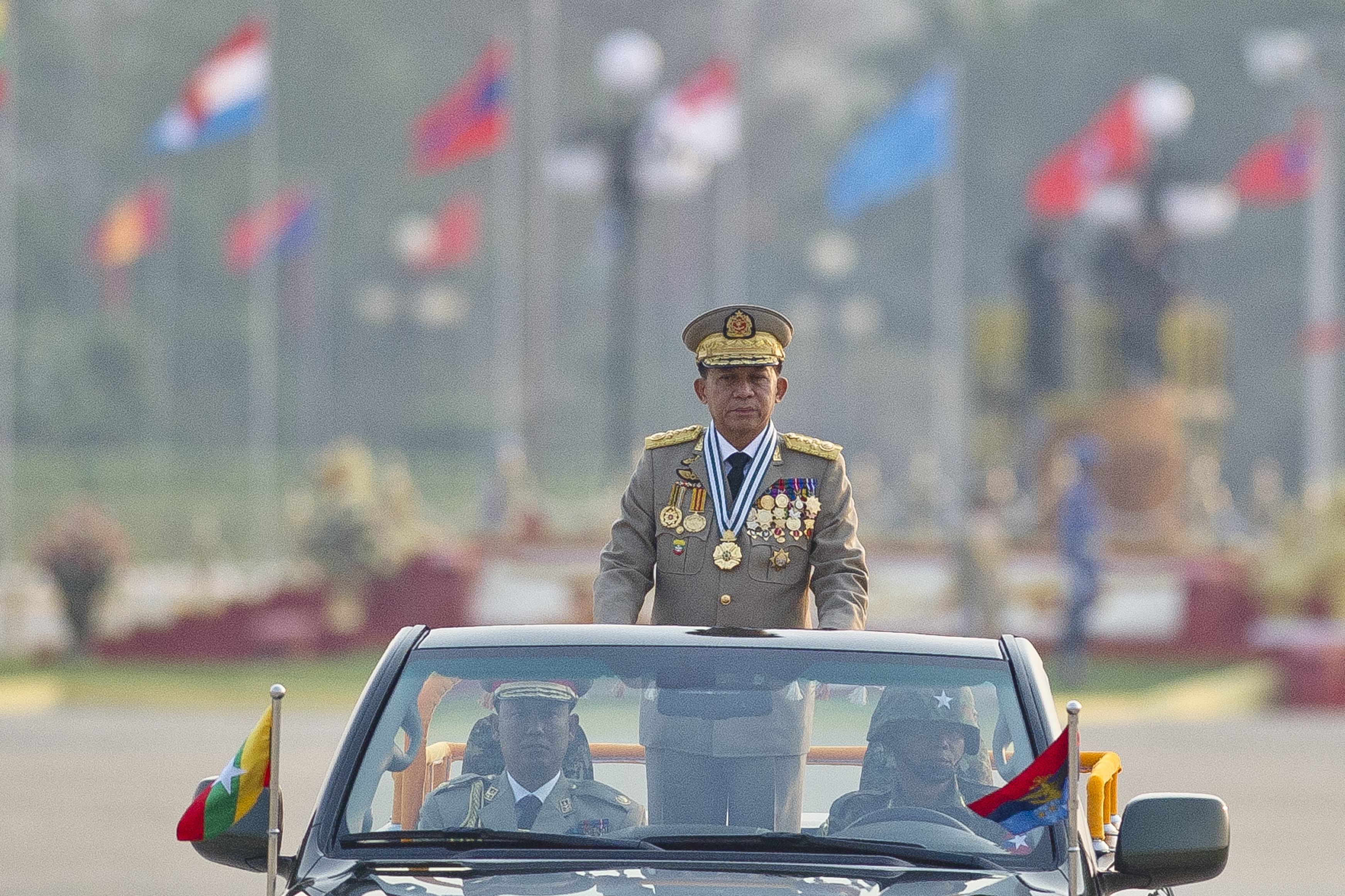 Senior General Min Aung Hlaing, Commander-in-Chief of the Myanmar armed forces, in Myanmar's capital Naypyidaw on March 27, 2016. (Ye Aung Thu—AFP/Getty Images)