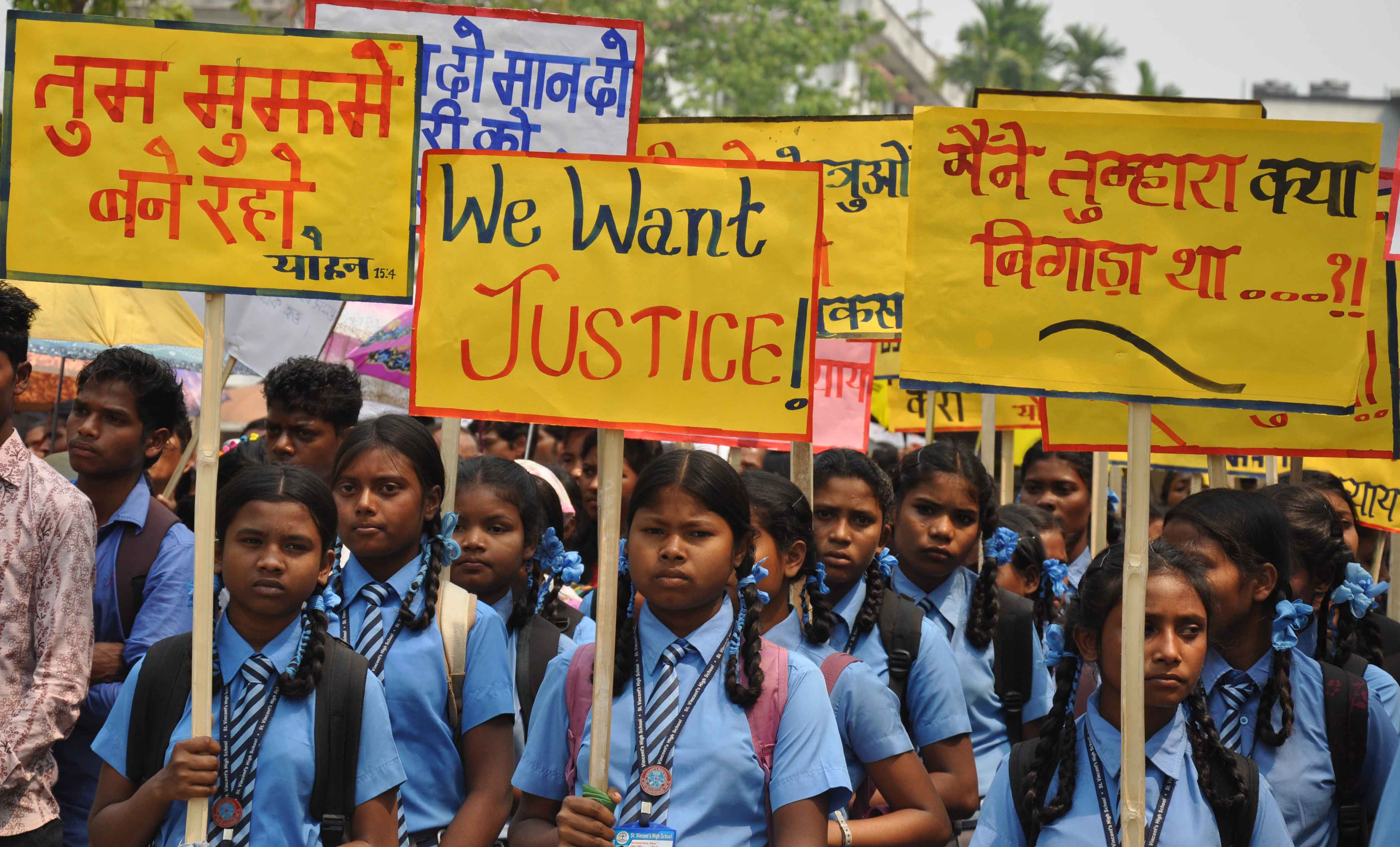 Indian Christian residents of Siliguri protest against the gang rape of a nun in Siliguri, West Bengal India, on March 23, 2015. (S Majumder—NurPhoto/Getty Images)
