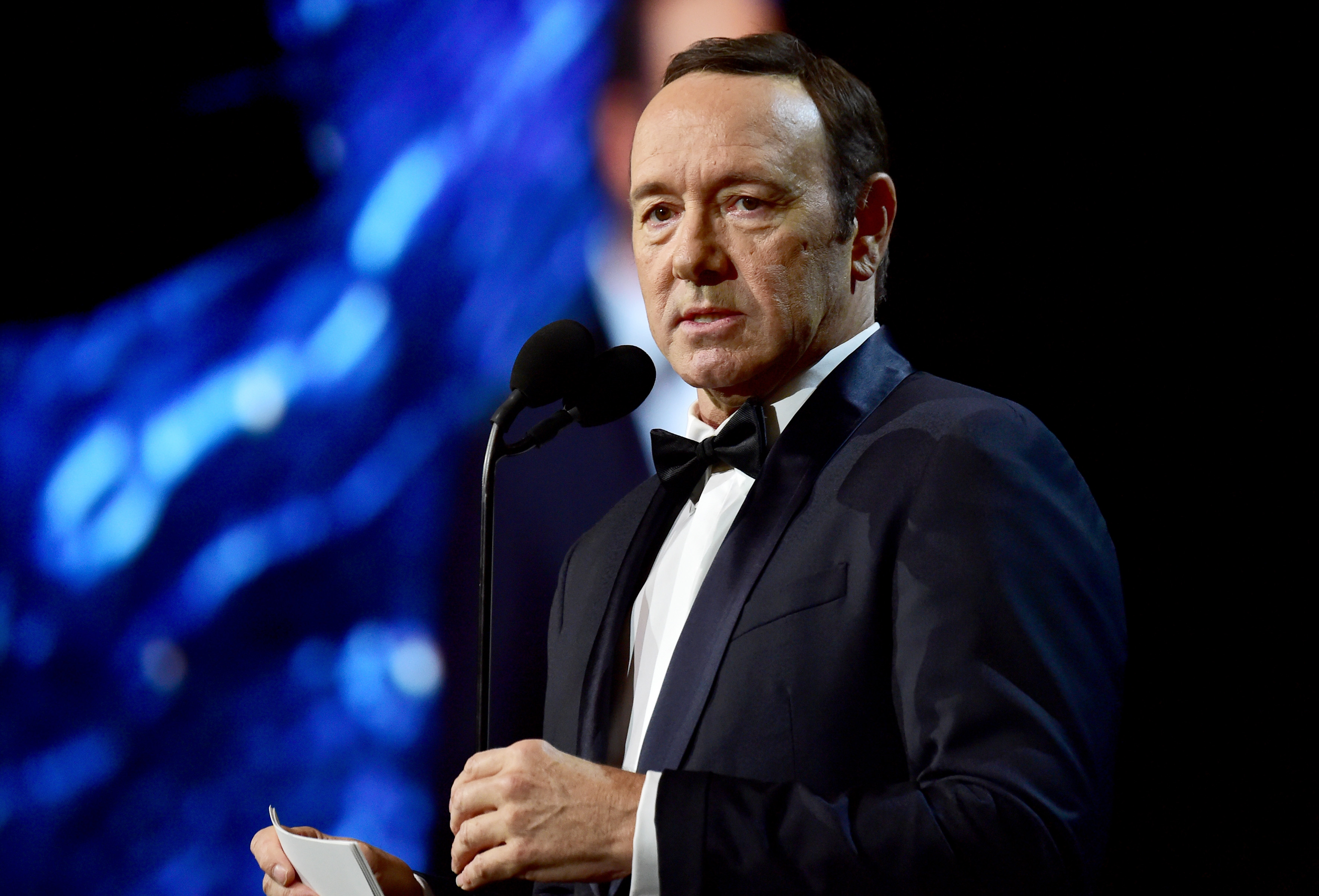 Kevin Spacey speaks onstage at the 2017 AMD British Academy Britannia Awards Presented by American Airlines And Jaguar Land Rover at The Beverly Hilton Hotel in Beverly Hills, on Oct. 27, 2017. (Frazer Harrison/BAFTA LA—Getty Images)