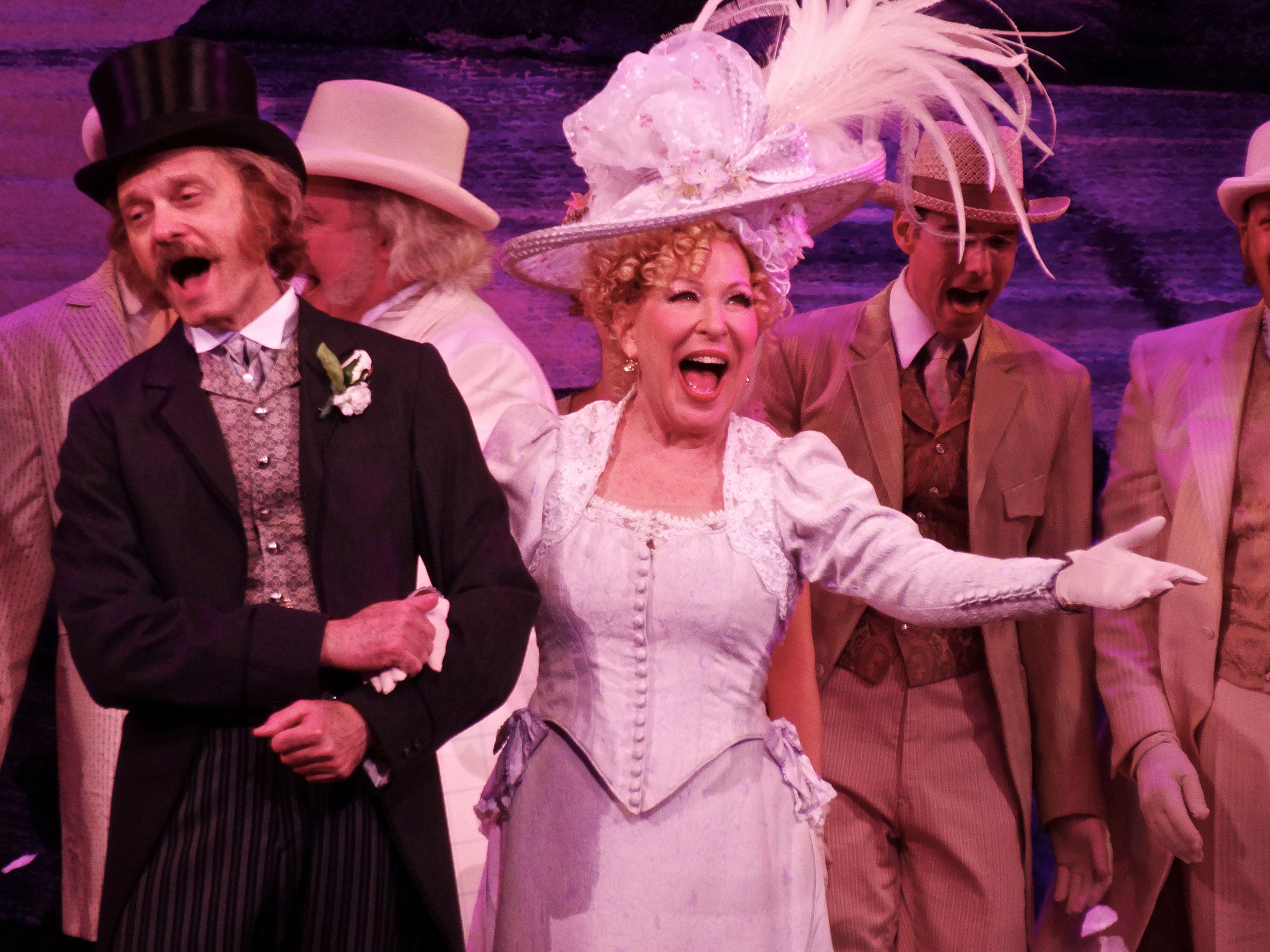David Hyde Pierce and Bette Midler in 'Hello Dolly' on Broadway during a curtain call, New York (Gregory Pace—REX/Shutterstock)