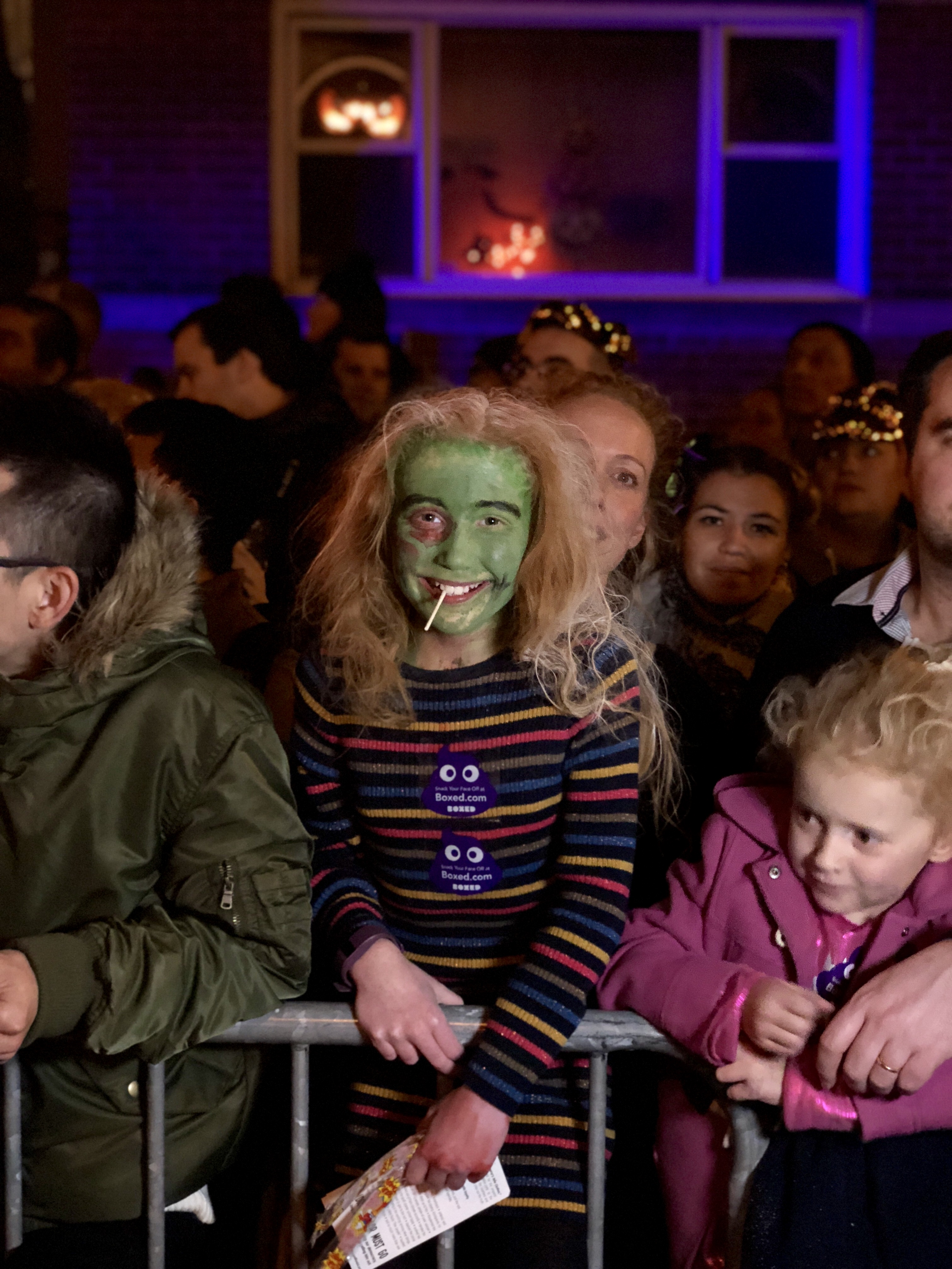 Freya Hobbs and her family watch the Village Halloween Parade in New York City on Oct. 31, 2017. (Delphine Diallo For TIME)