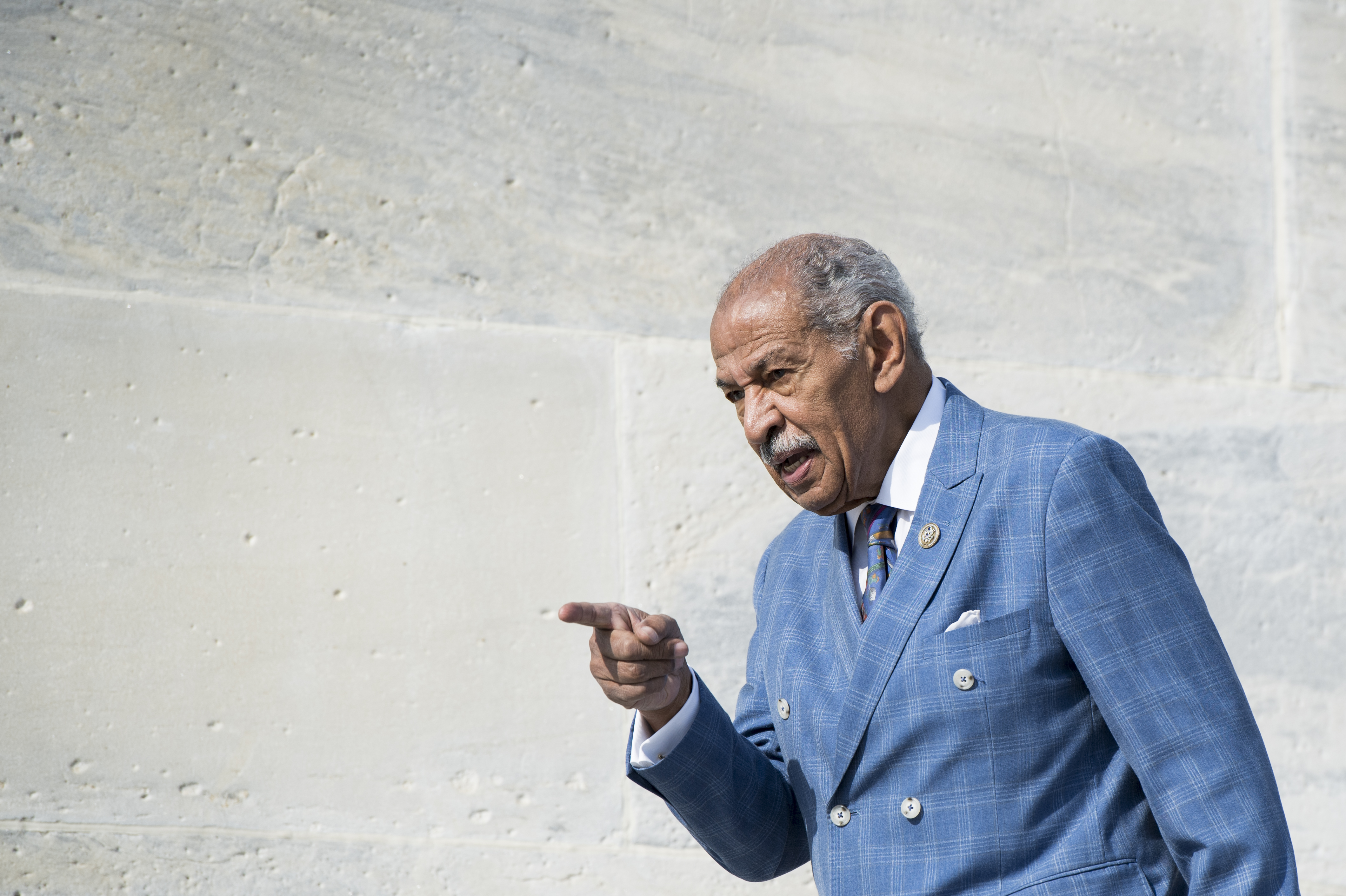 UNITED STATES - NOVEMBER 3: Rep. John Conyers, D-Mich., walks down the House steps after voting in the Capitol on Friday, Nov. 3, 2017. (Photo By Bill Clark/CQ Roll Call) (Bill Clark&mdash;CQ-Roll Call,Inc.)