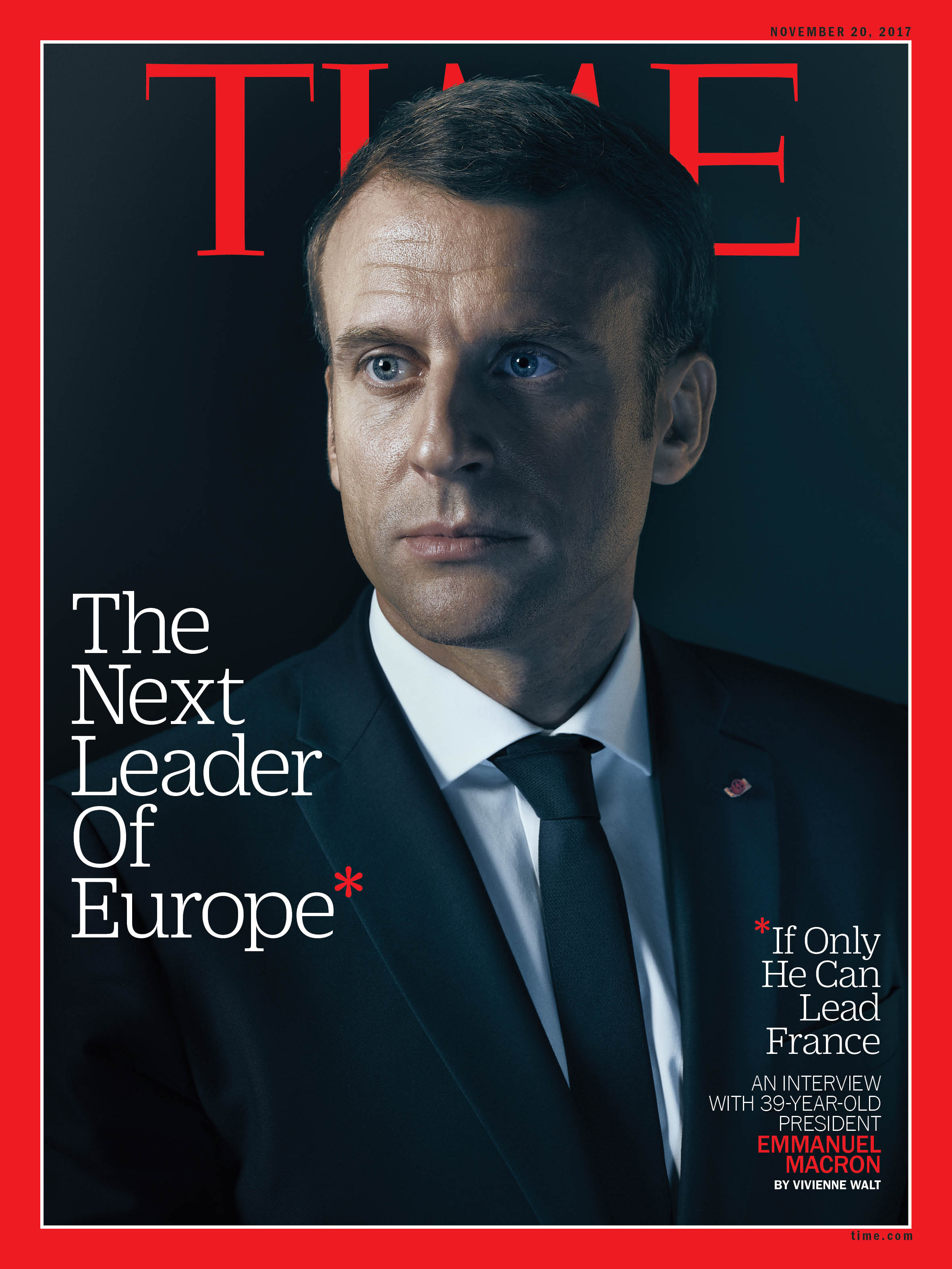 President Emmanuel Macron in the Élysée Palace on Nov. 7. (Photograph by Nadav Kander for TIME)