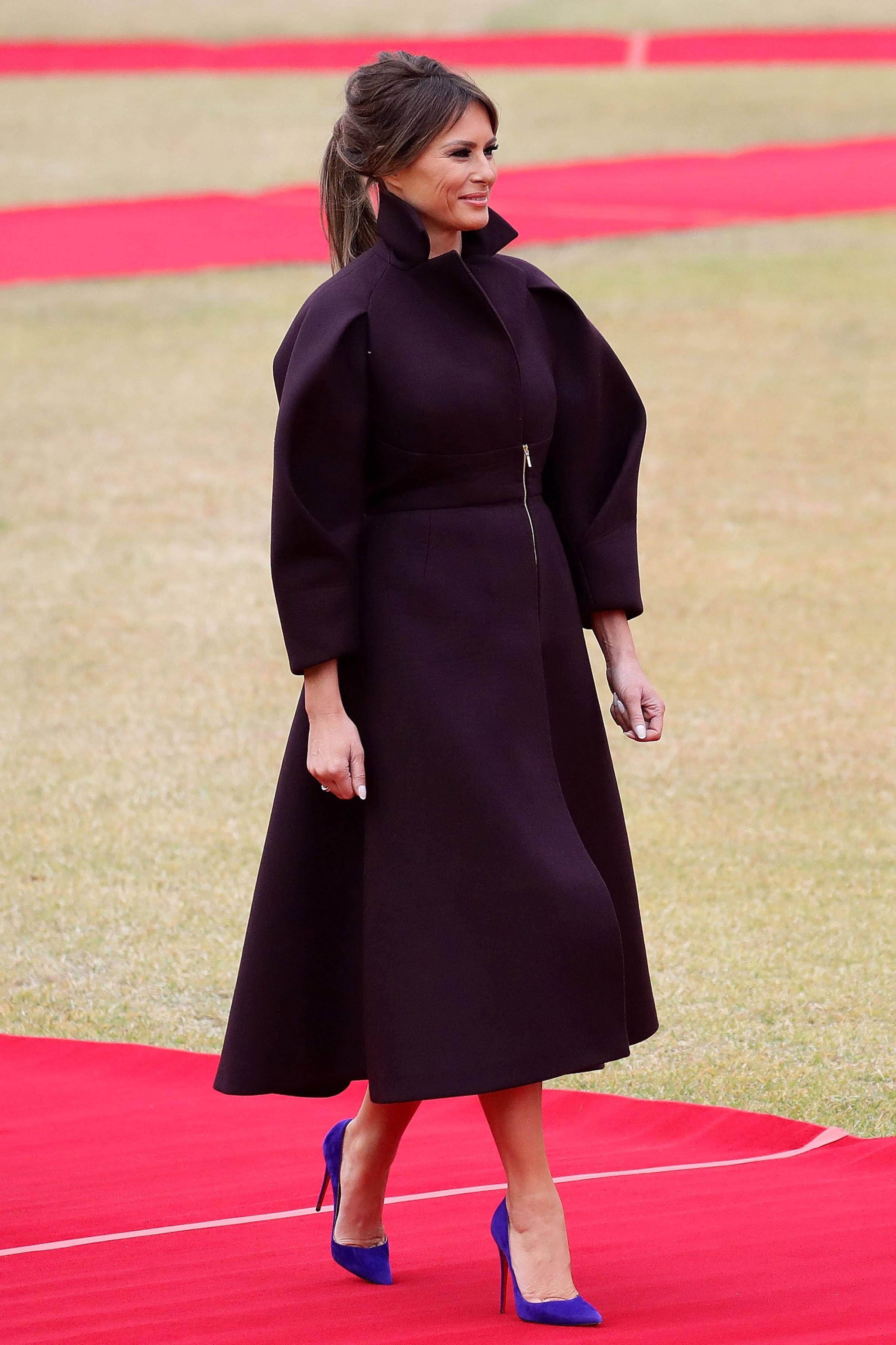 First Lady Melania Trump Delpozoz Mauve Coatdress South Korea