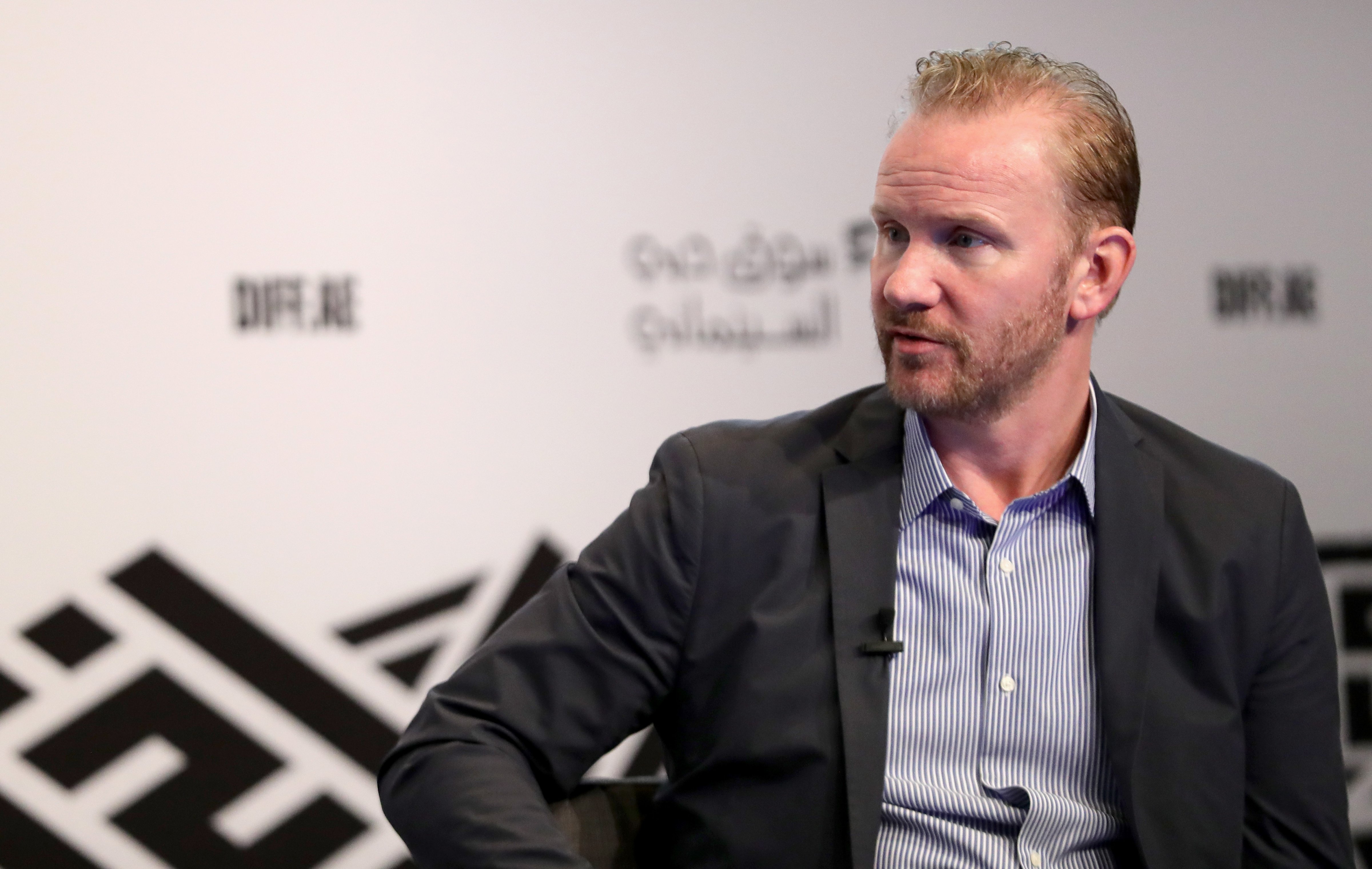 Director Morgan Spurlock speaks on stage during an In Conversation on day six of the 14th annual Dubai International Film Festival held at the Madinat Jumeriah Complex on December 11, 2017 in Dubai, United Arab Emirates. (Vittorio Zunino Celotto—Getty Images for DIFF)