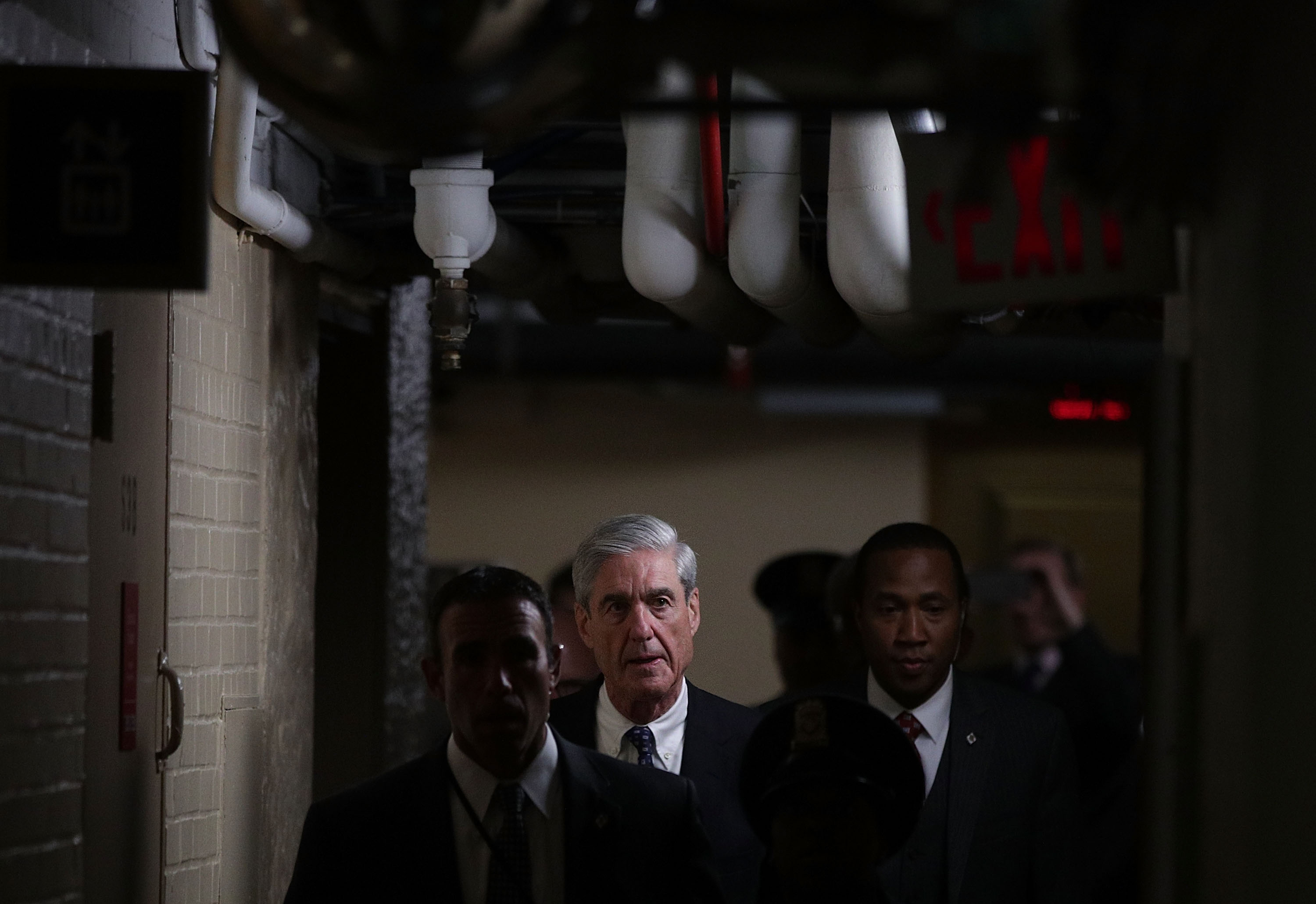 Special counsel Robert Mueller leaves after a closed meeting with members of the Senate Judiciary Committee June 21, 2017 at the Capitol in Washington, DC. (Alex Wong&mdash;Getty Images)