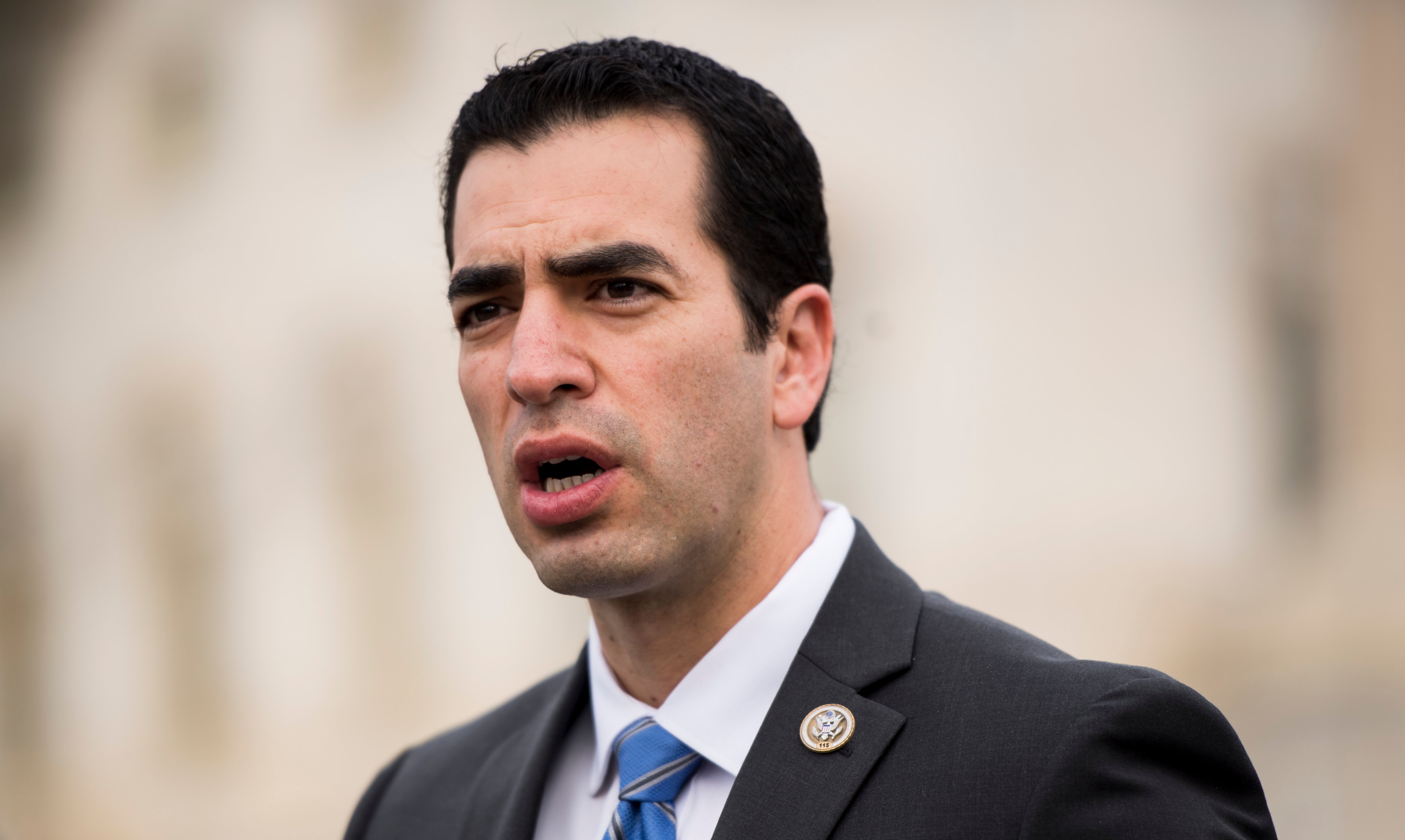 Rep. Ruben Kihuen, D-Nev., holds a news conference at the Capitol on Wednesday, Nov. 1, 2017. (Bill Clark—CQ-Roll Call,Inc.)