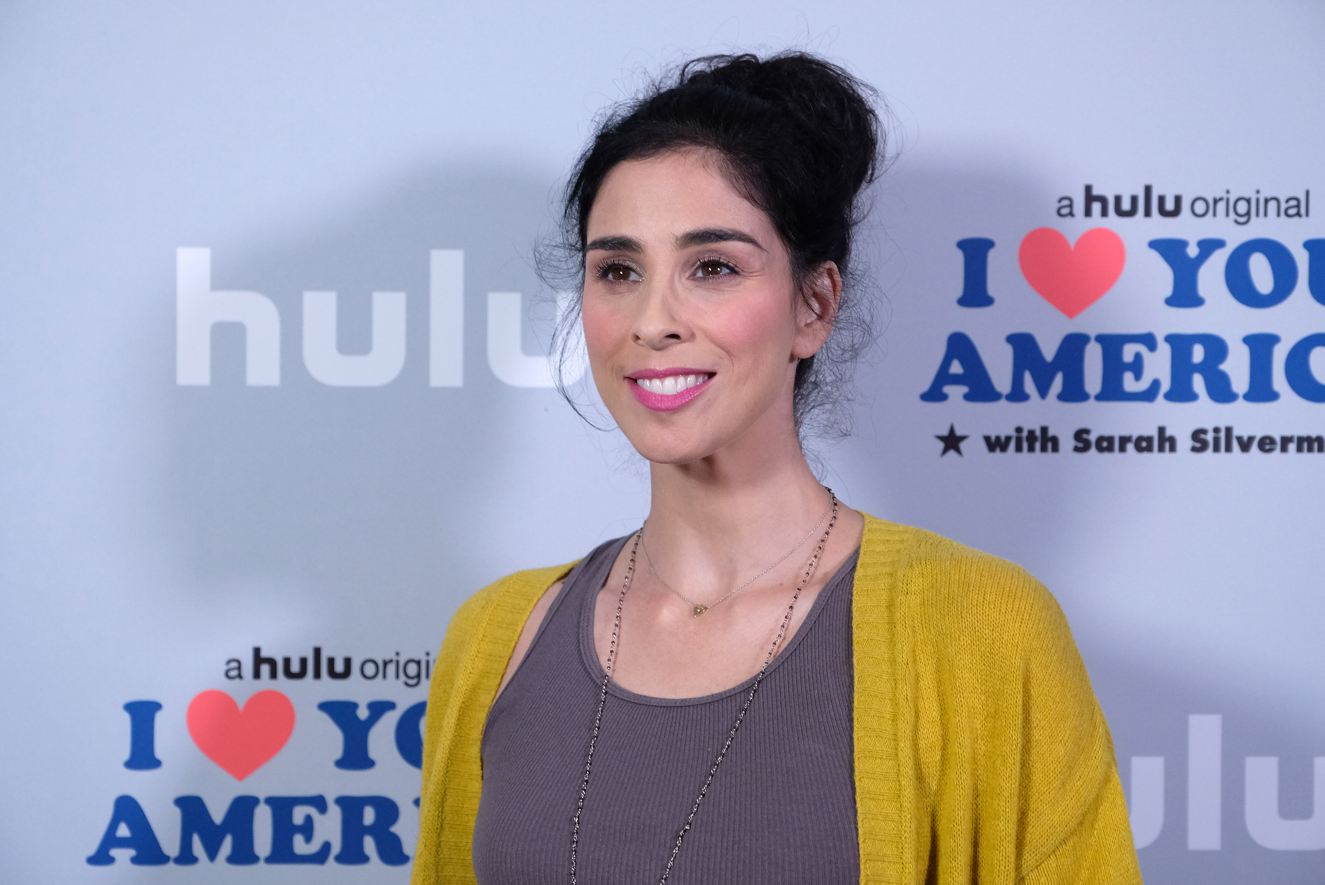 Actress/executive producer Sarah Silverman attends a photo op for Hulu's "I Love You America" with Sarah Silverman at Chateau Marmont on Oct. 11, 2017 in Los Angeles. (Alberto E. Rodriguez—Getty Images)