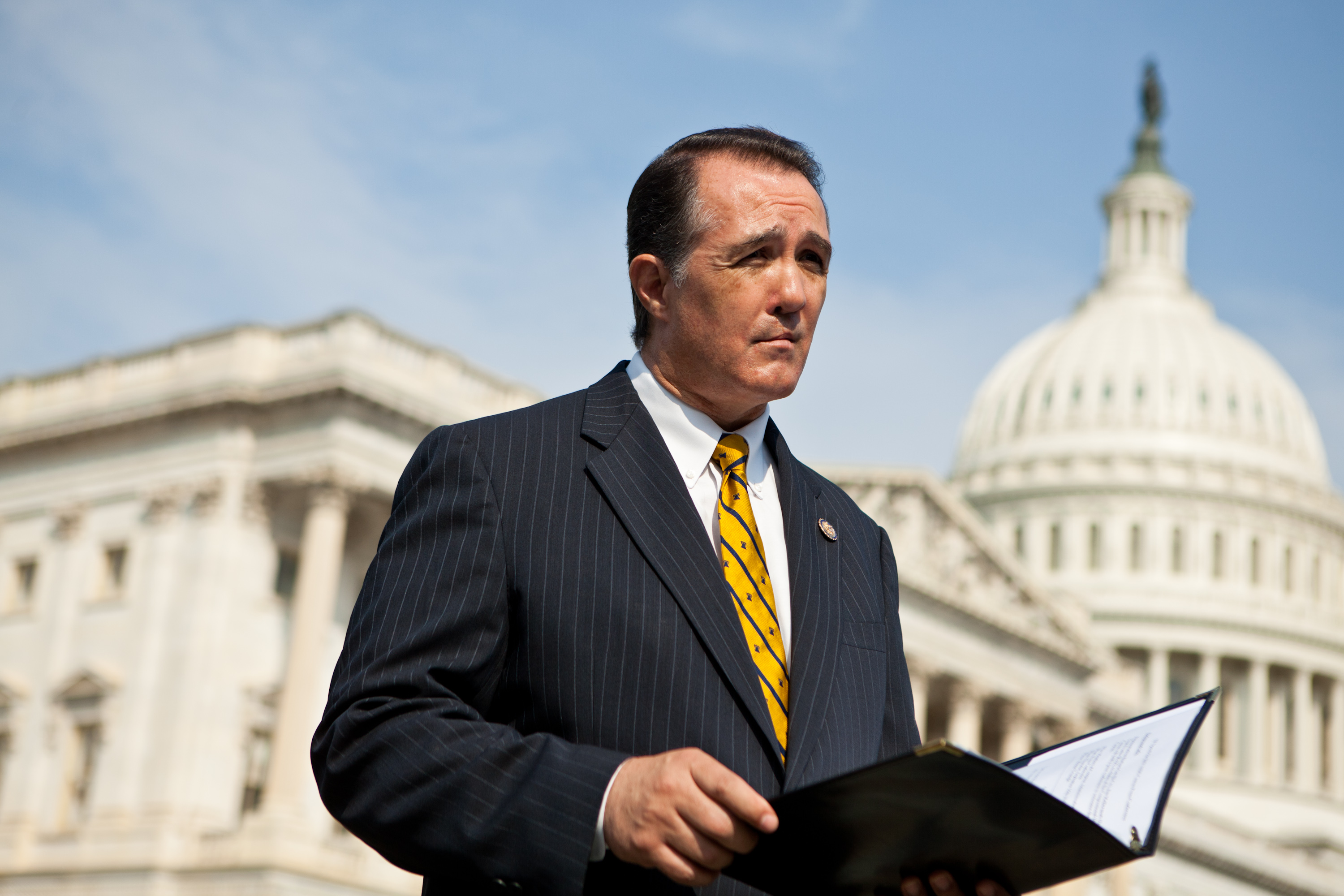 Rep. Trent Franks (R-AZ) listens during a news conference for the launch of the Congressional HIV/AIDS Caucus on Capitol Hill on September 15, 2011 in Washington, DC. (Brendan Hoffman—Getty Images)