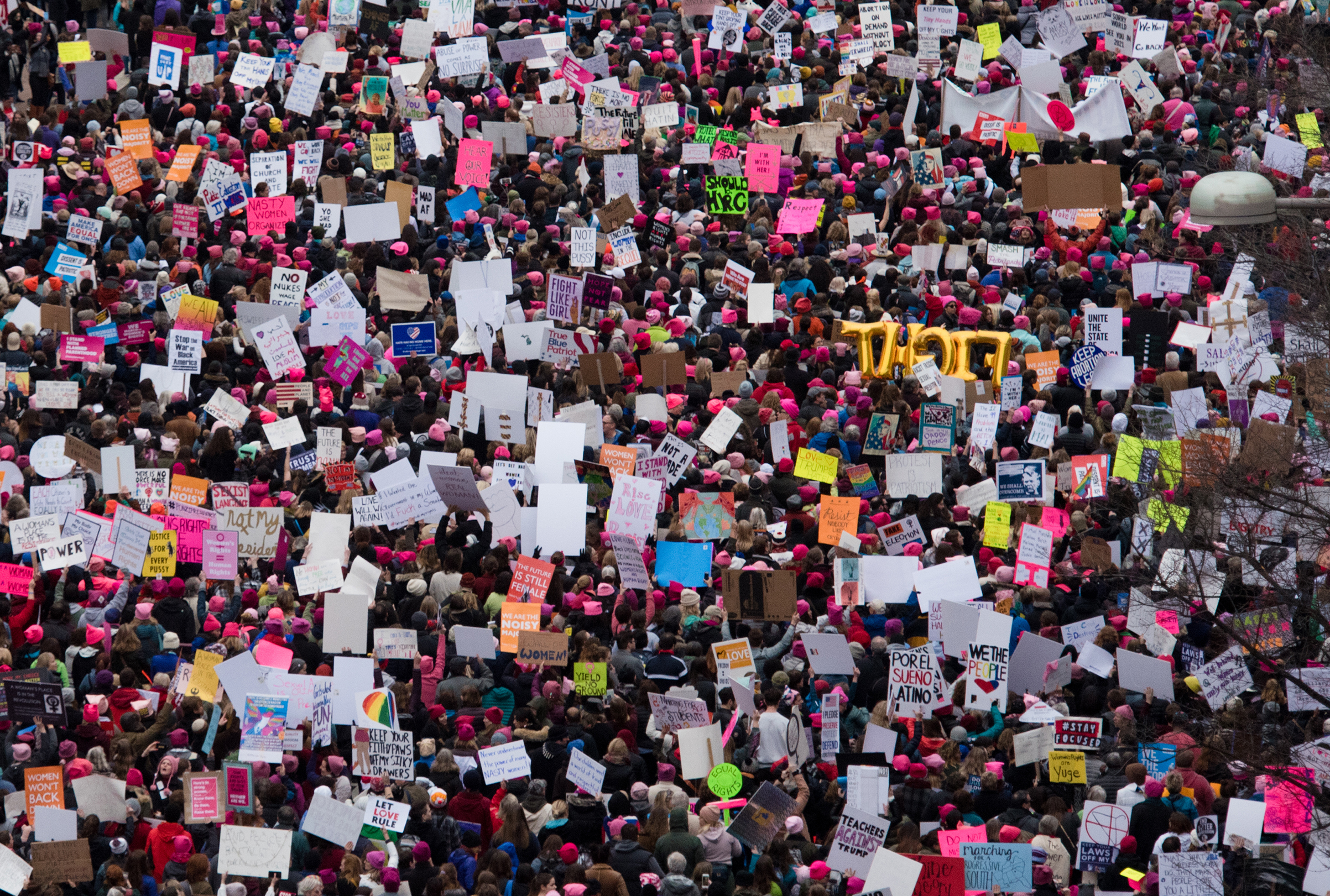 A view of demonstrators marching on Pennsylvania Avenue during the Women's March on Washington on January 21, 2017. (Noam Galai—WireImage/ Getty Images)