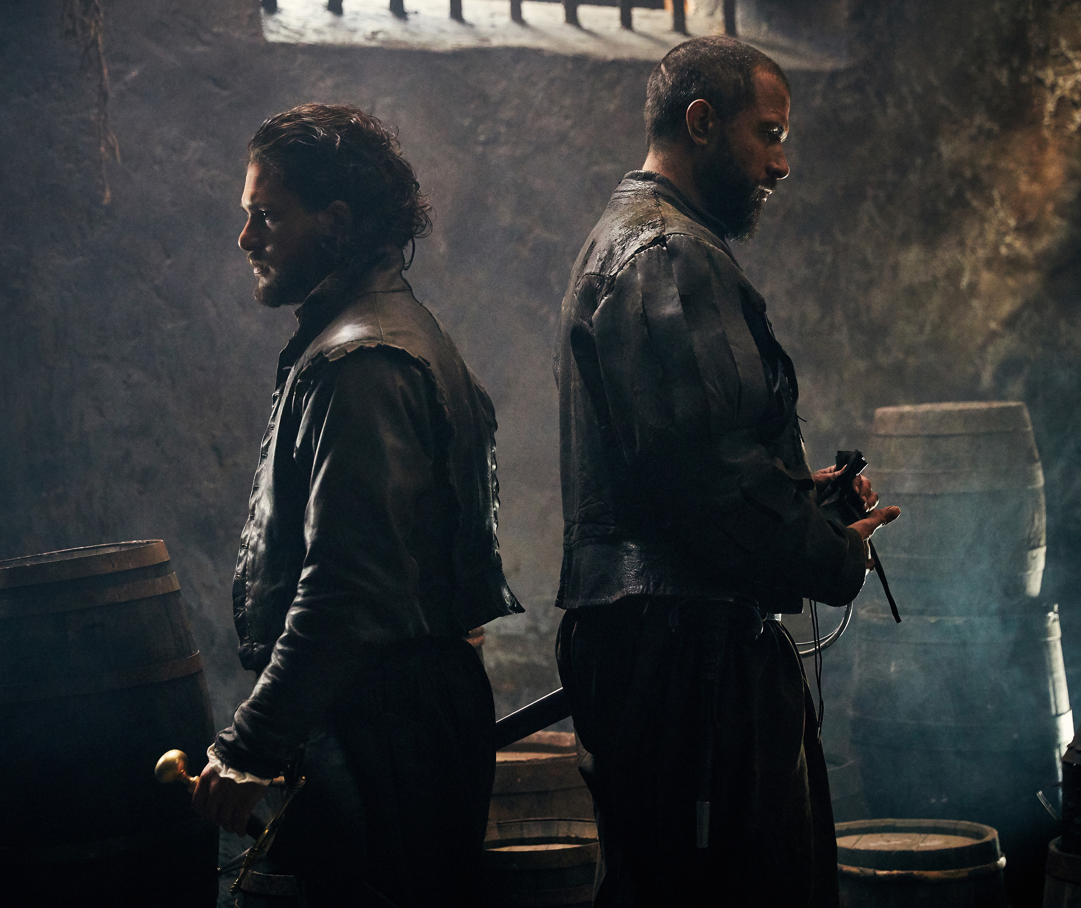 Kit Harington and Tom Cullen in 'Gunpowder' (Robert Viglasky–HBO)