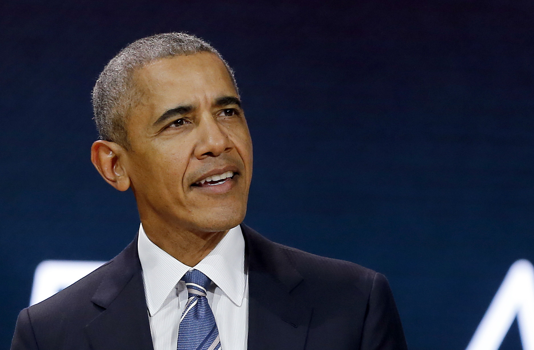 Barack Obama delivers a speech in Paris, France. (Chesnot—Getty Images)